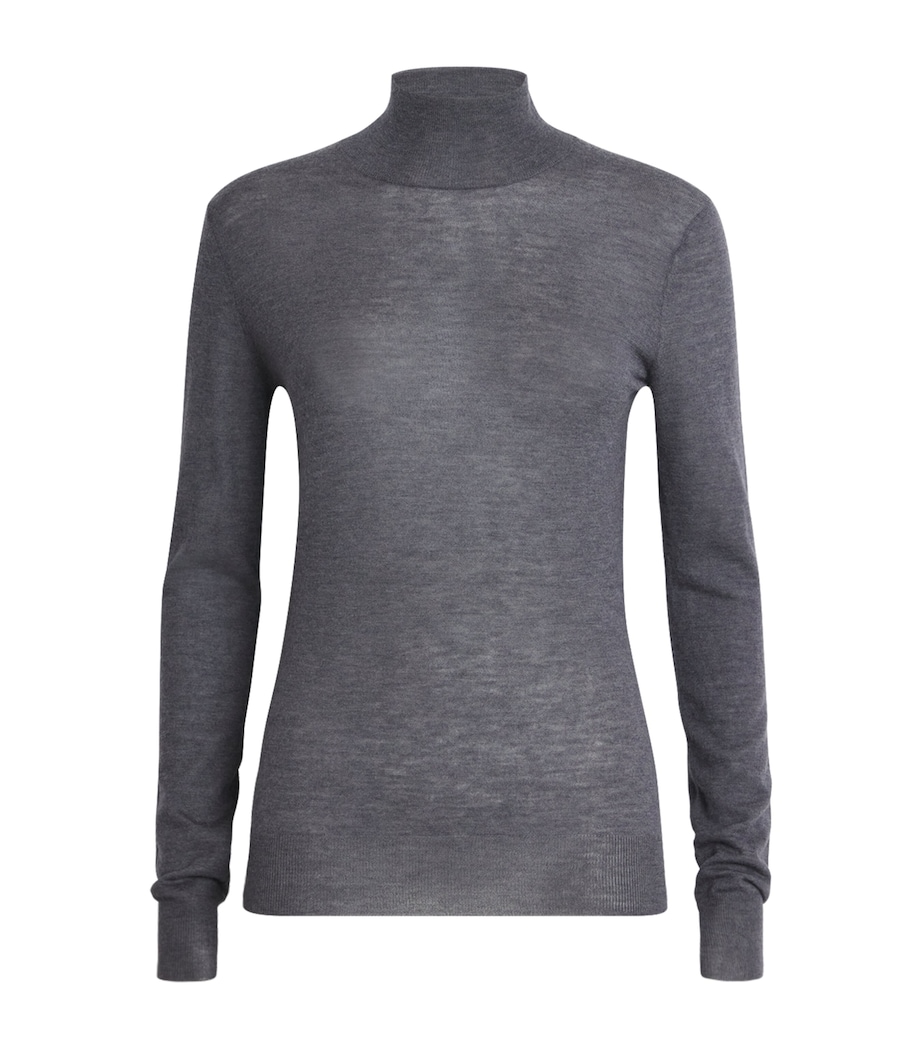 Cashmere Cashair High-Neck Sweater SMOKE Image 1