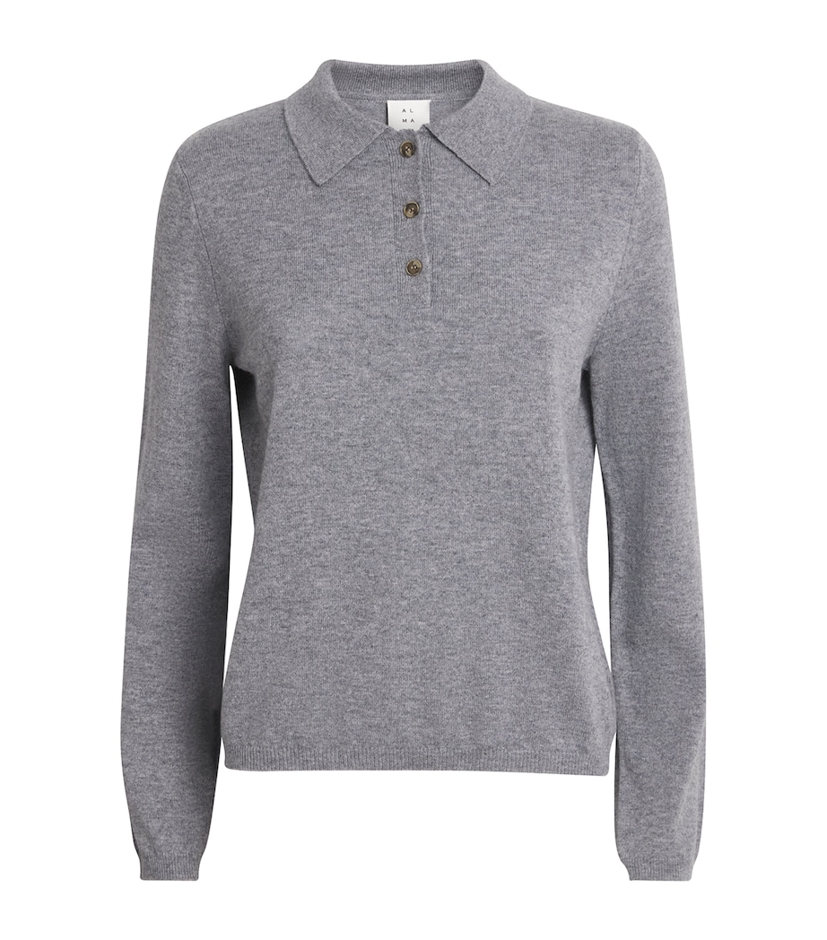 Cashmere Minou Polo Sweater GREY Image 1