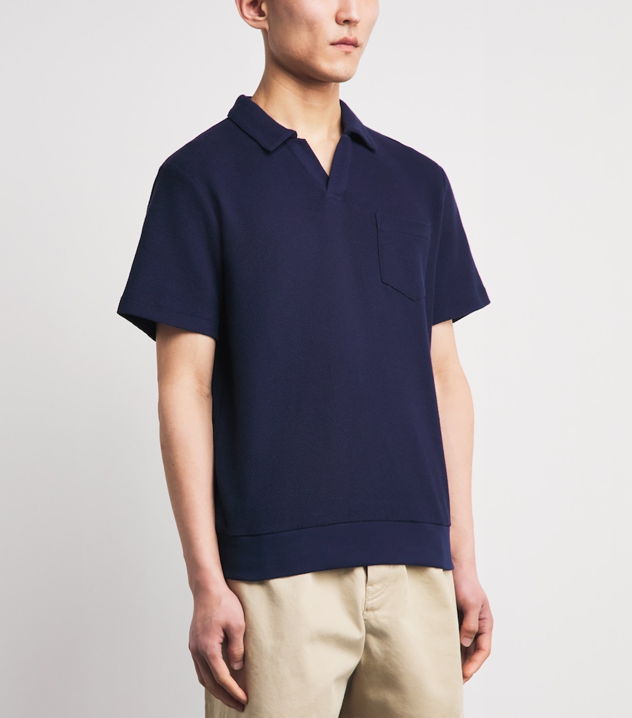 Polo Ralph Lauren Mens Cotton Open-Collar Polo Shirt Cruise Navy Image 4