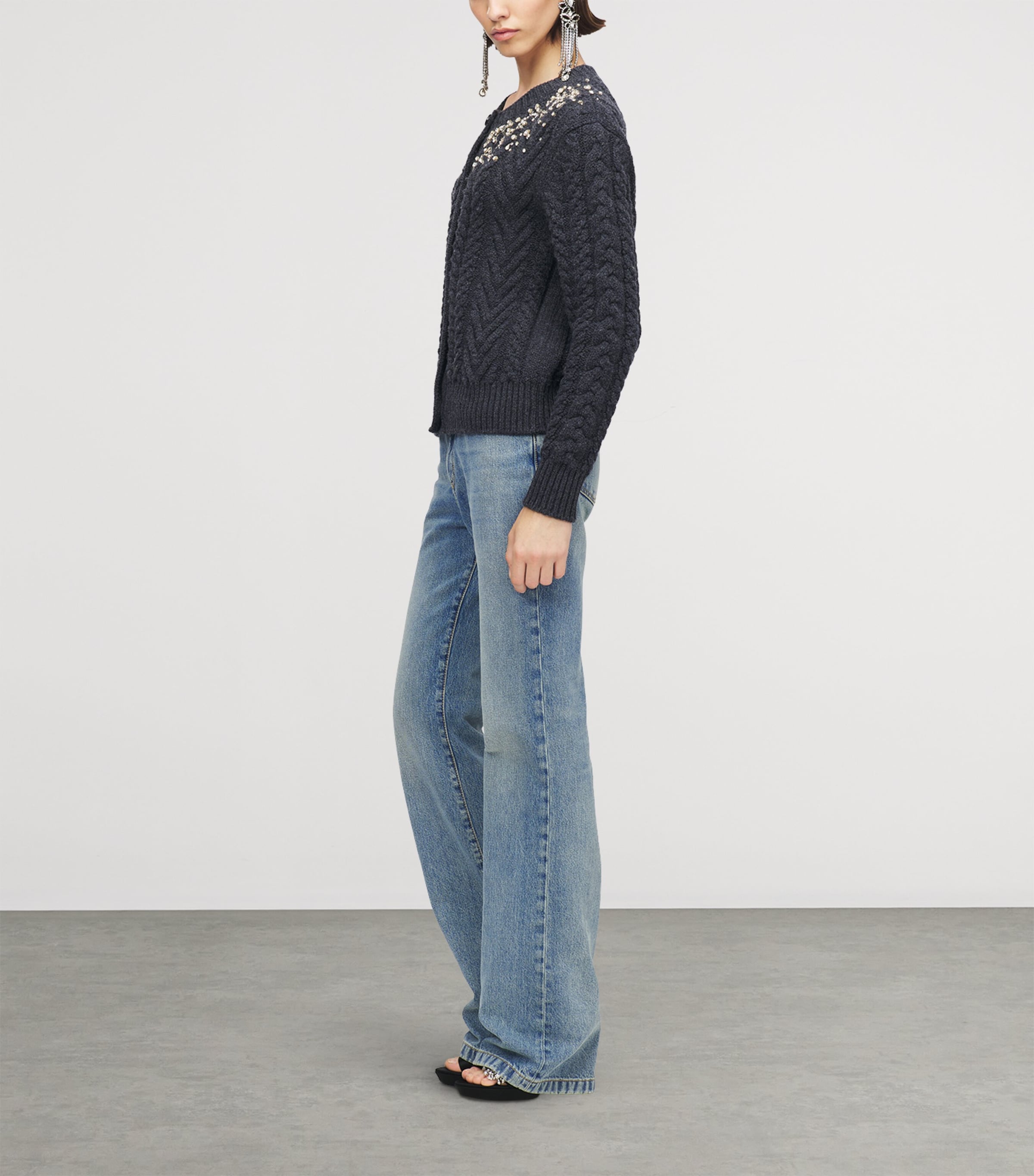 Wool-Cashmere Embellished Cardigan 1391 Image 3