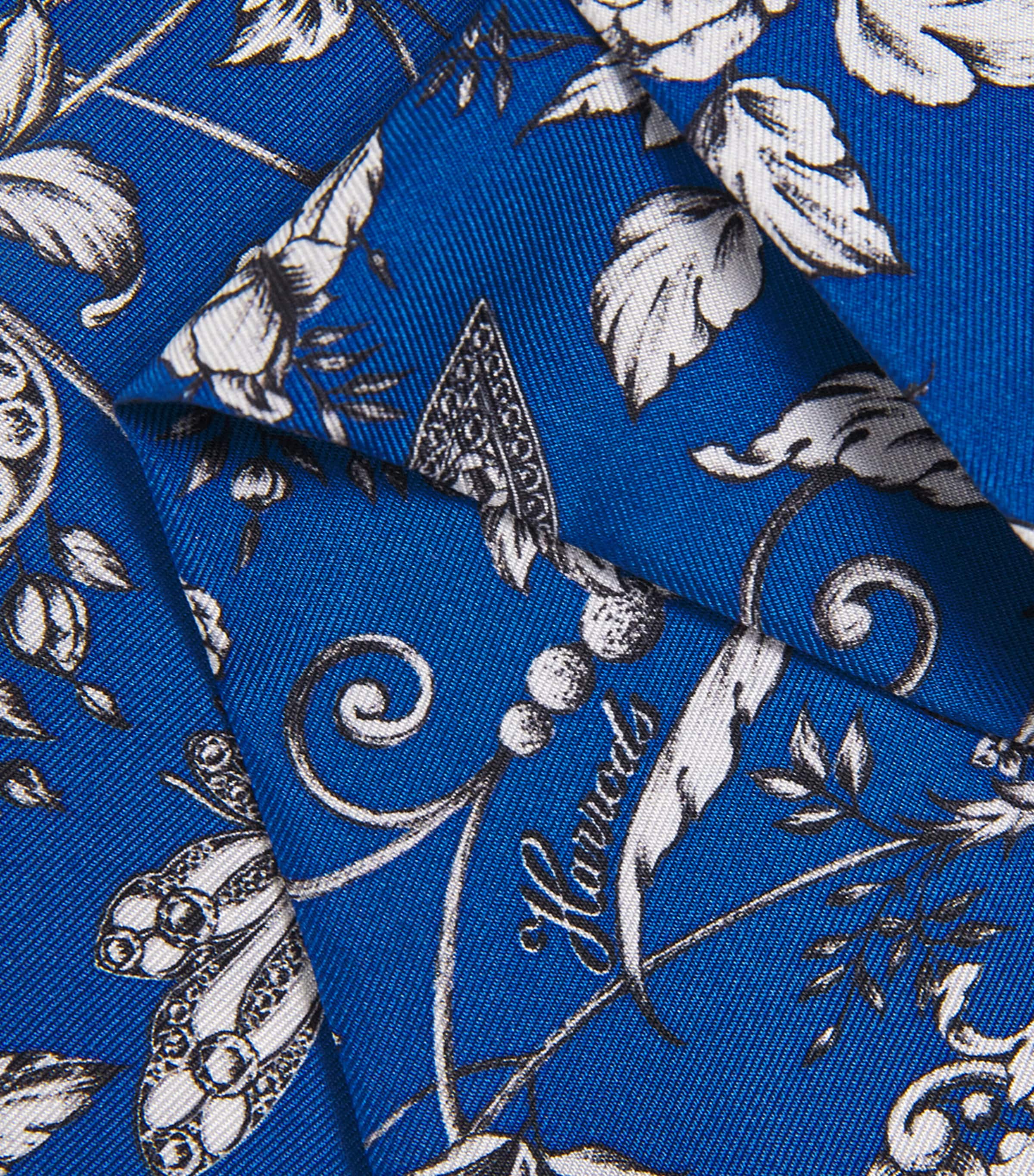 Silk Gilded Butterfly Twilly Scarf BLUE Image 5