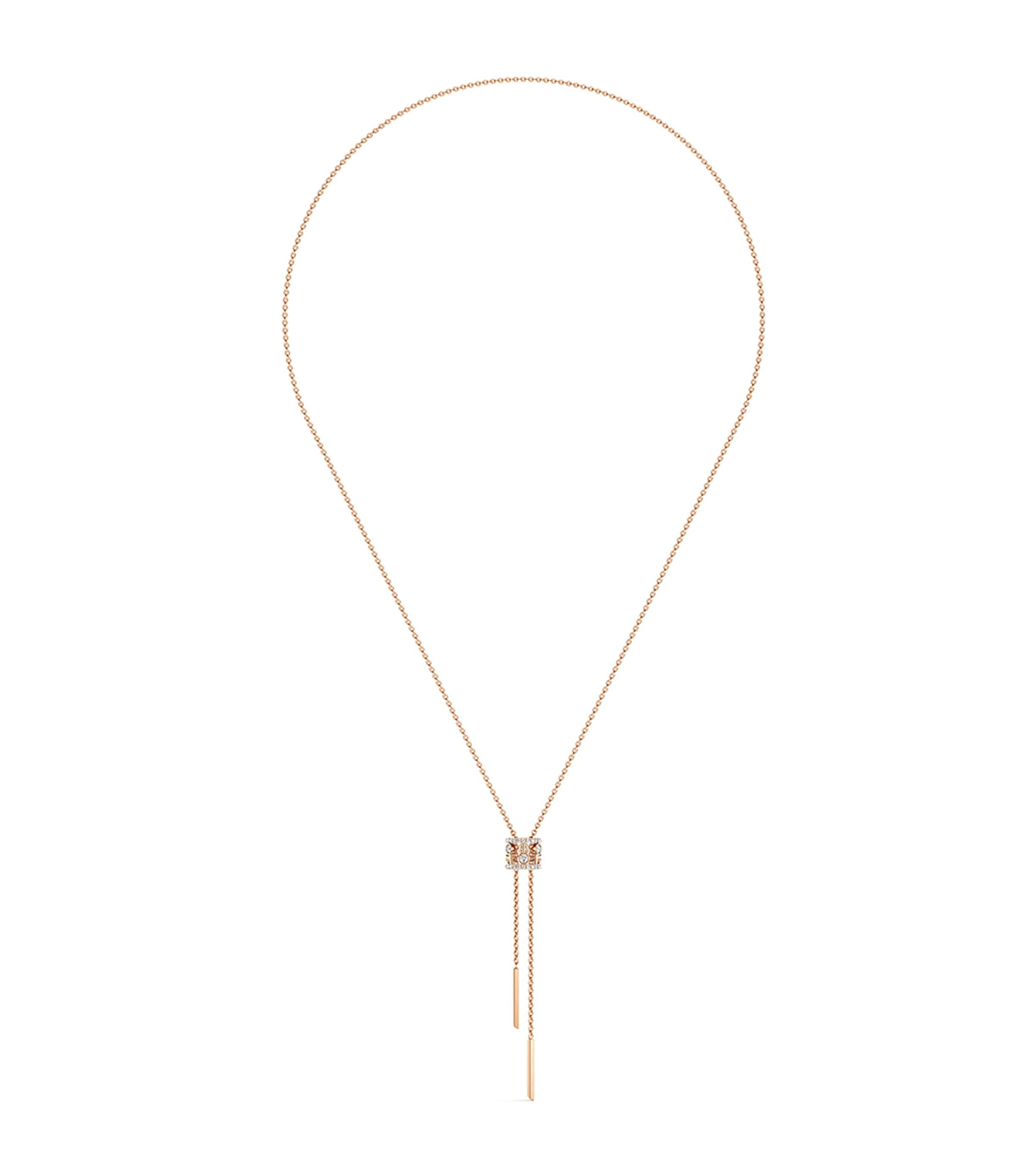 De Beers Rose Gold And Diamond Dewdrop Sliding Necklace