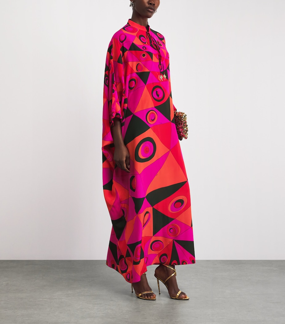 PUCCI Womens Silk Occhi Maxi Kaftan Fuchsia Image 2