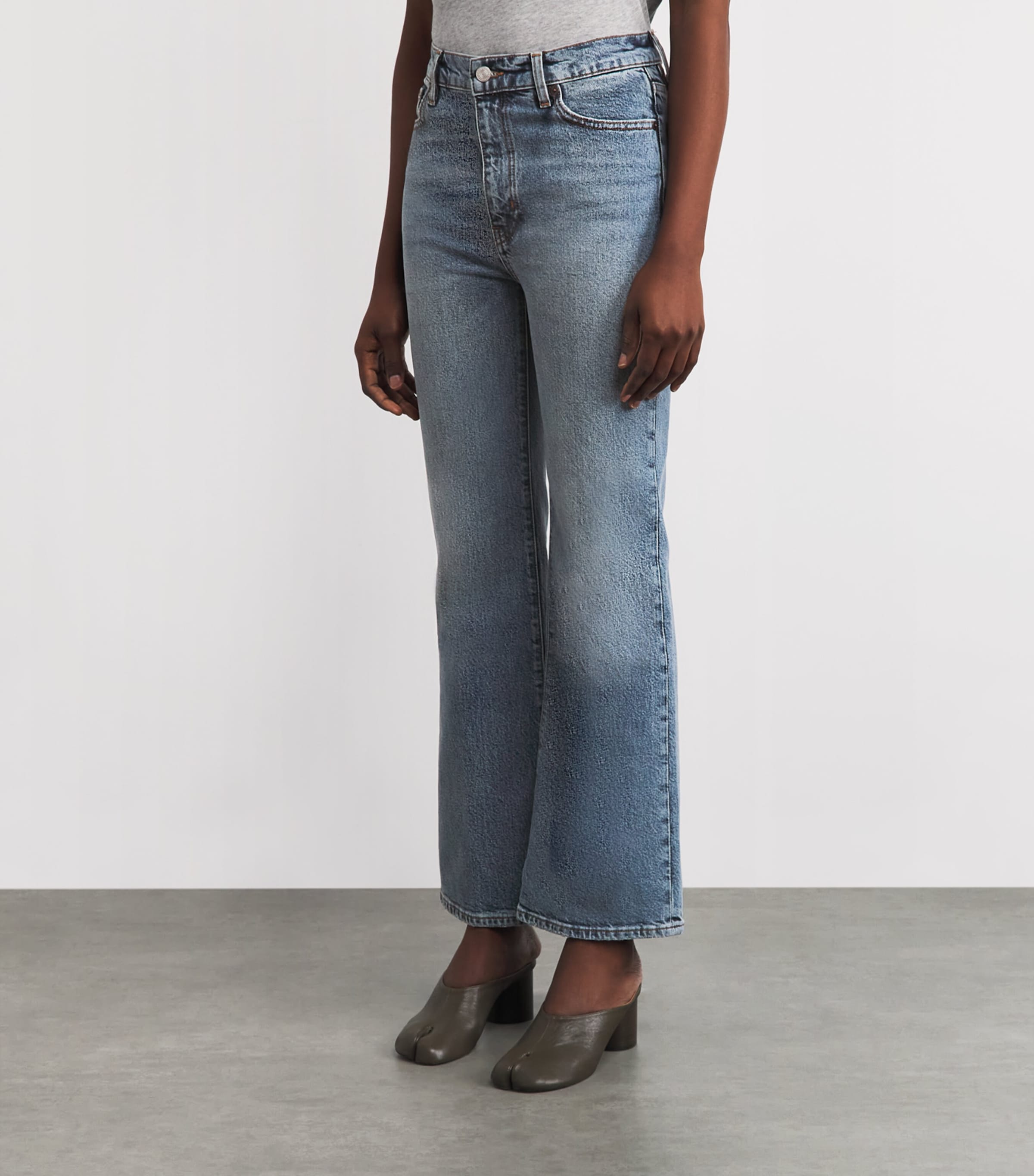 FRAME Womens The Arrow High-Rise Bootcut Jeans Cloudlet Image 4