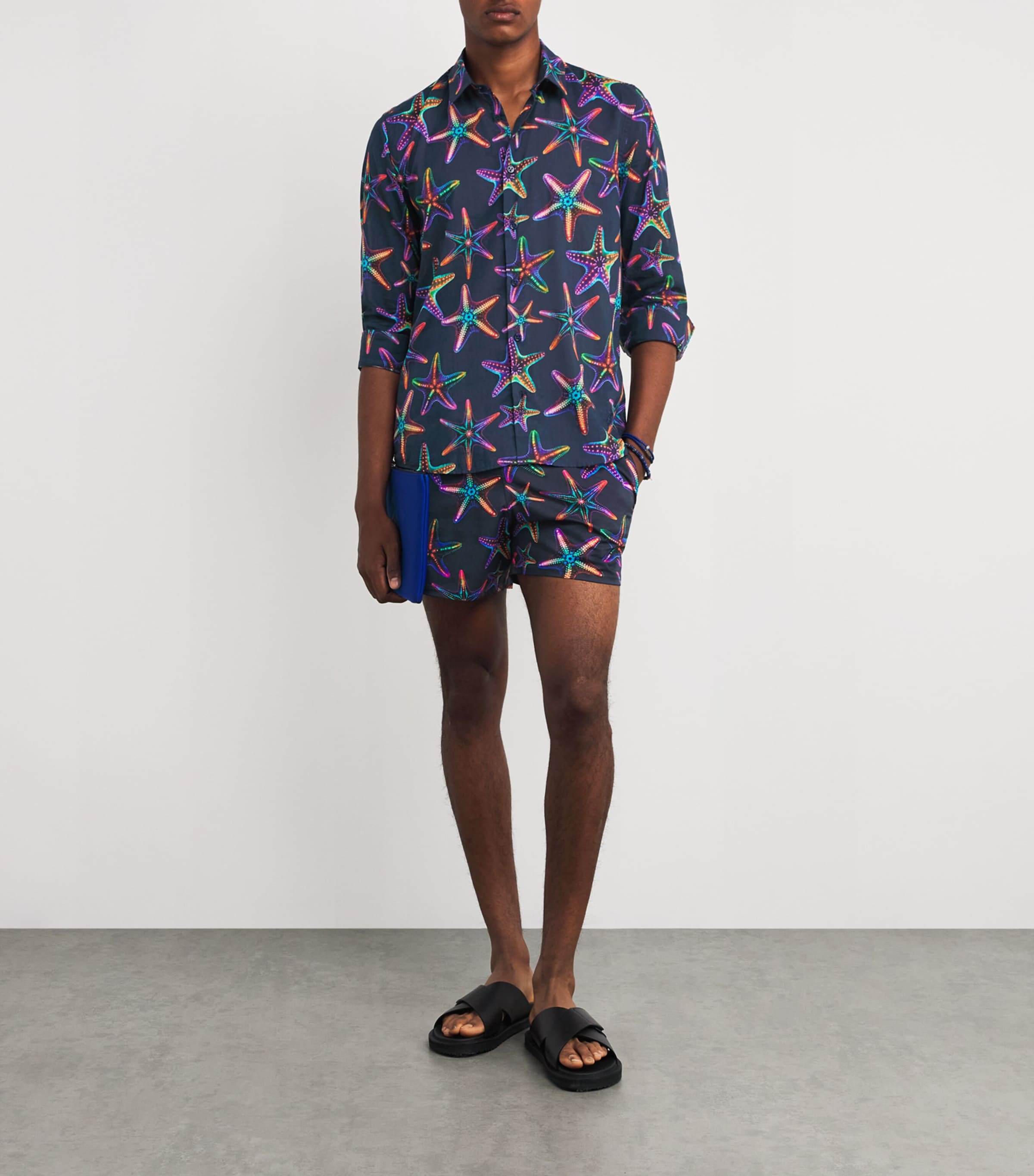 Cotton Disco Caracal Shirt 390-NAVY Image 2