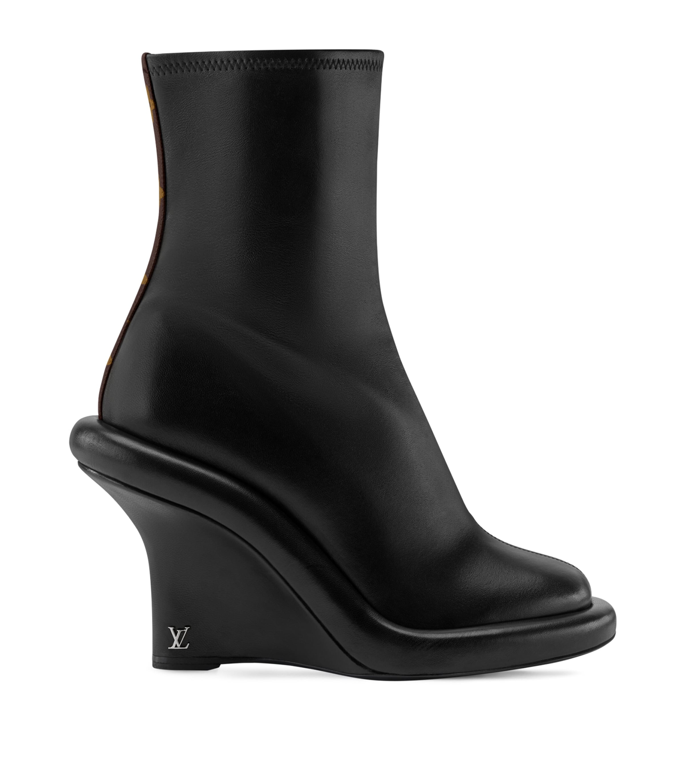 Lambskin Lounge Wedge Ankle Boots 90 BLACK Image 1