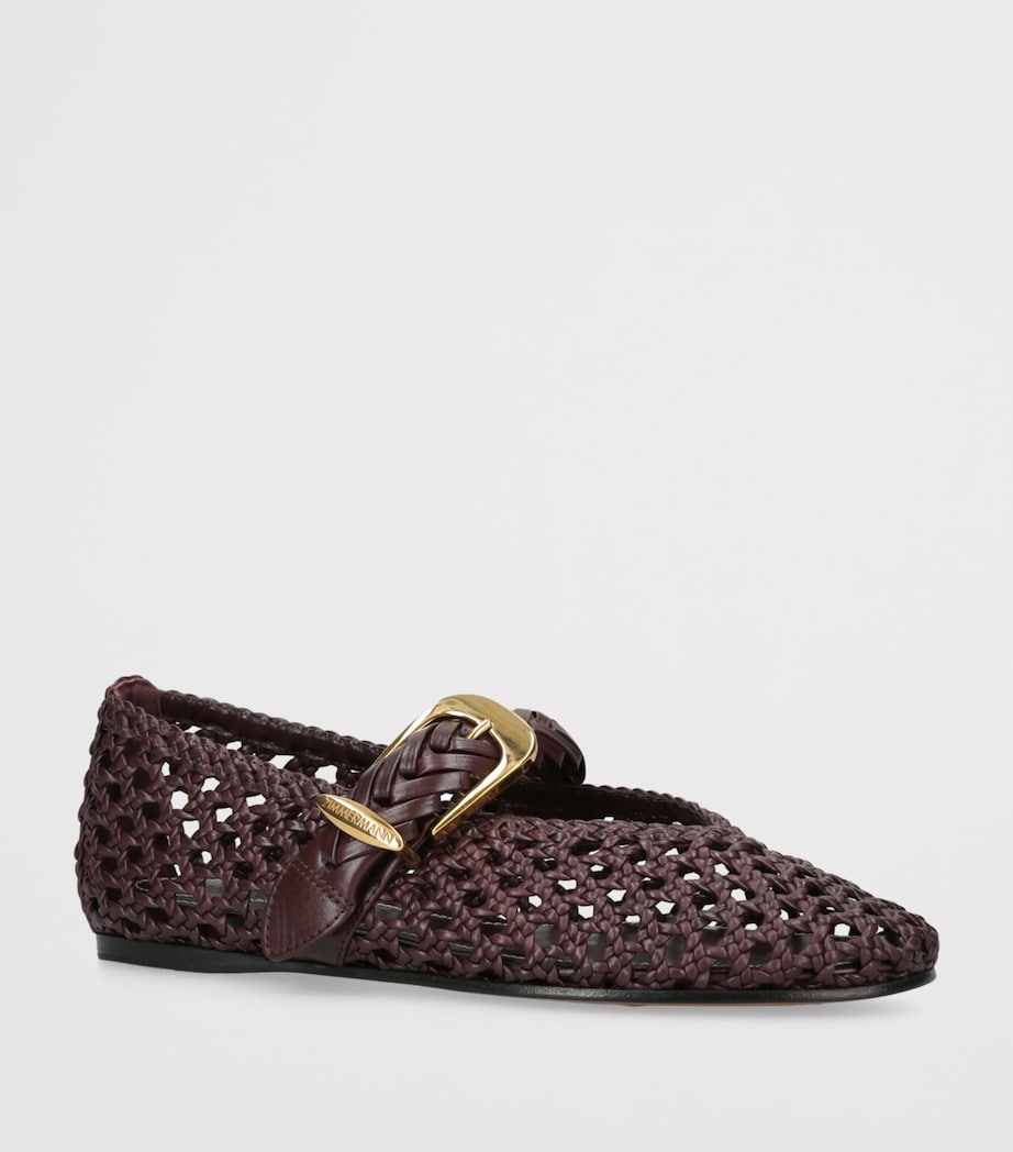 Calf Leather Helix Ballet Flats DARK BROWN Image 3