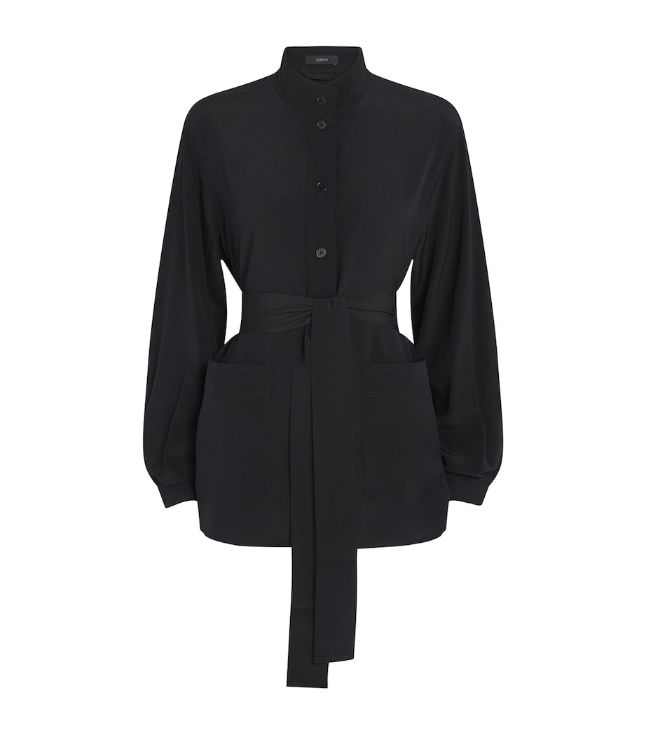 Crepe de Soie Silk Lamy Blouse BLACK Image 1