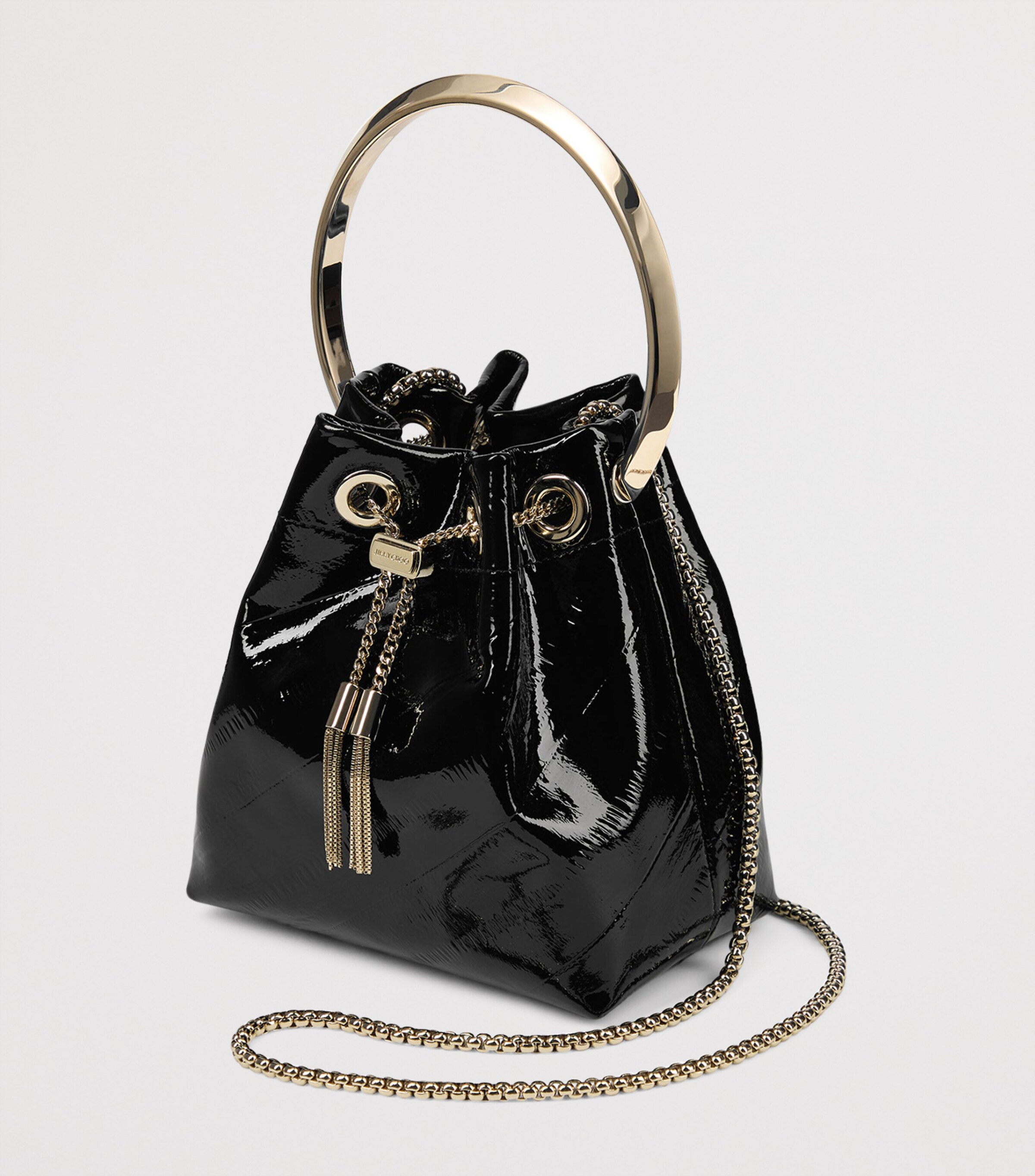 Jimmy Choo Shiny Biker Leather Bon Bon Top-Handle Bag Black/multi/gold Image 2