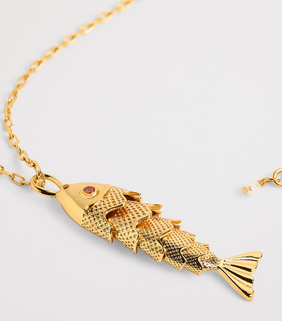 Anni Lu Gold-Plated Beaded Something Fishy Necklace Gold Image 5