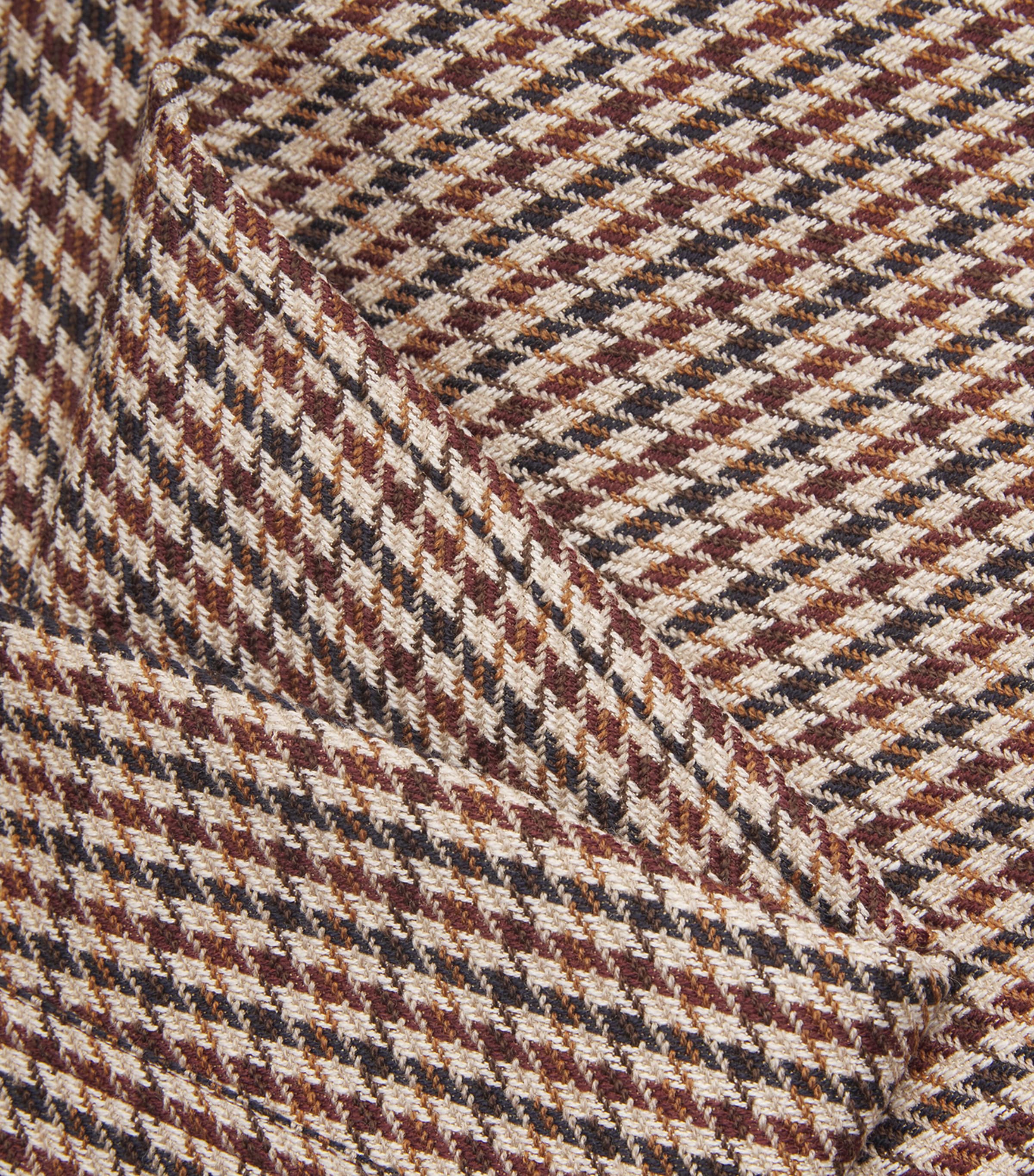 Virgin Wool-Cotton Houndstooth Trousers WINE-COLOURED Image 5