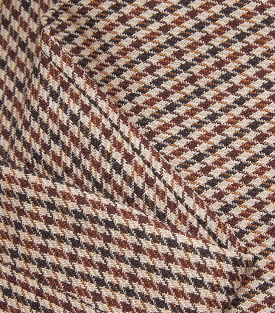 Virgin Wool-Cotton Houndstooth Trousers WINE-COLOURED Image 5