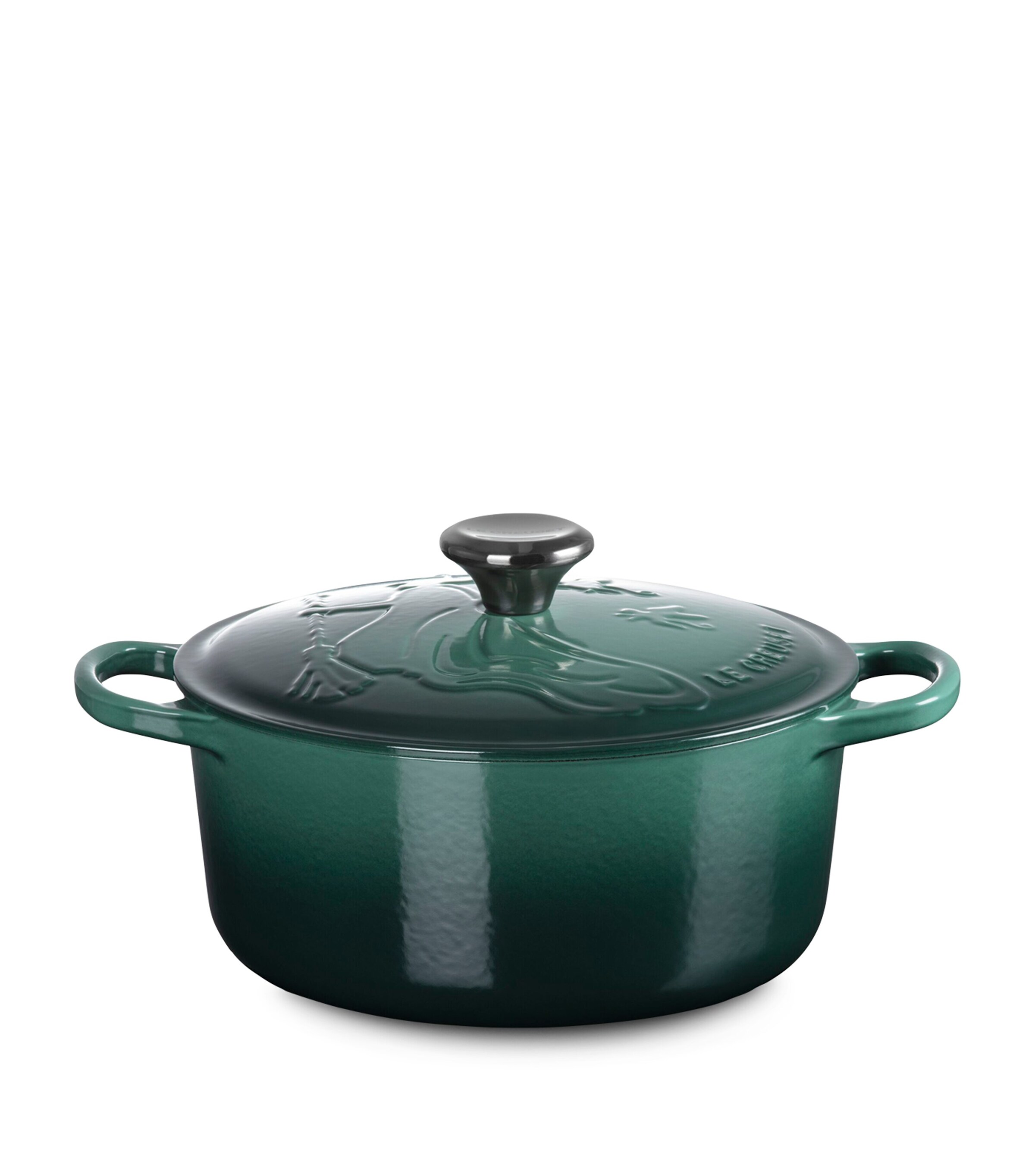 Cast Iron Elphaba Embossed Casserole Dish (24cm) GREEN Image 2