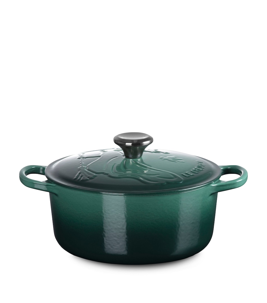 Cast Iron Elphaba Embossed Casserole Dish (24cm) GREEN Image 2