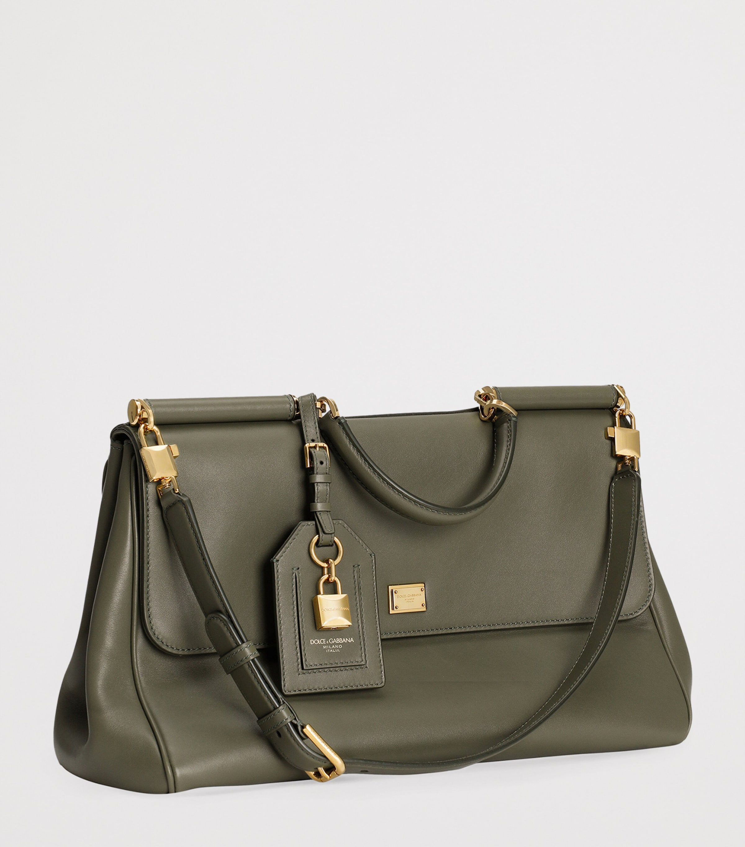 Plongé Calfskin My Sicily Top-Handle Bag 80560-DARK GREE Image 3
