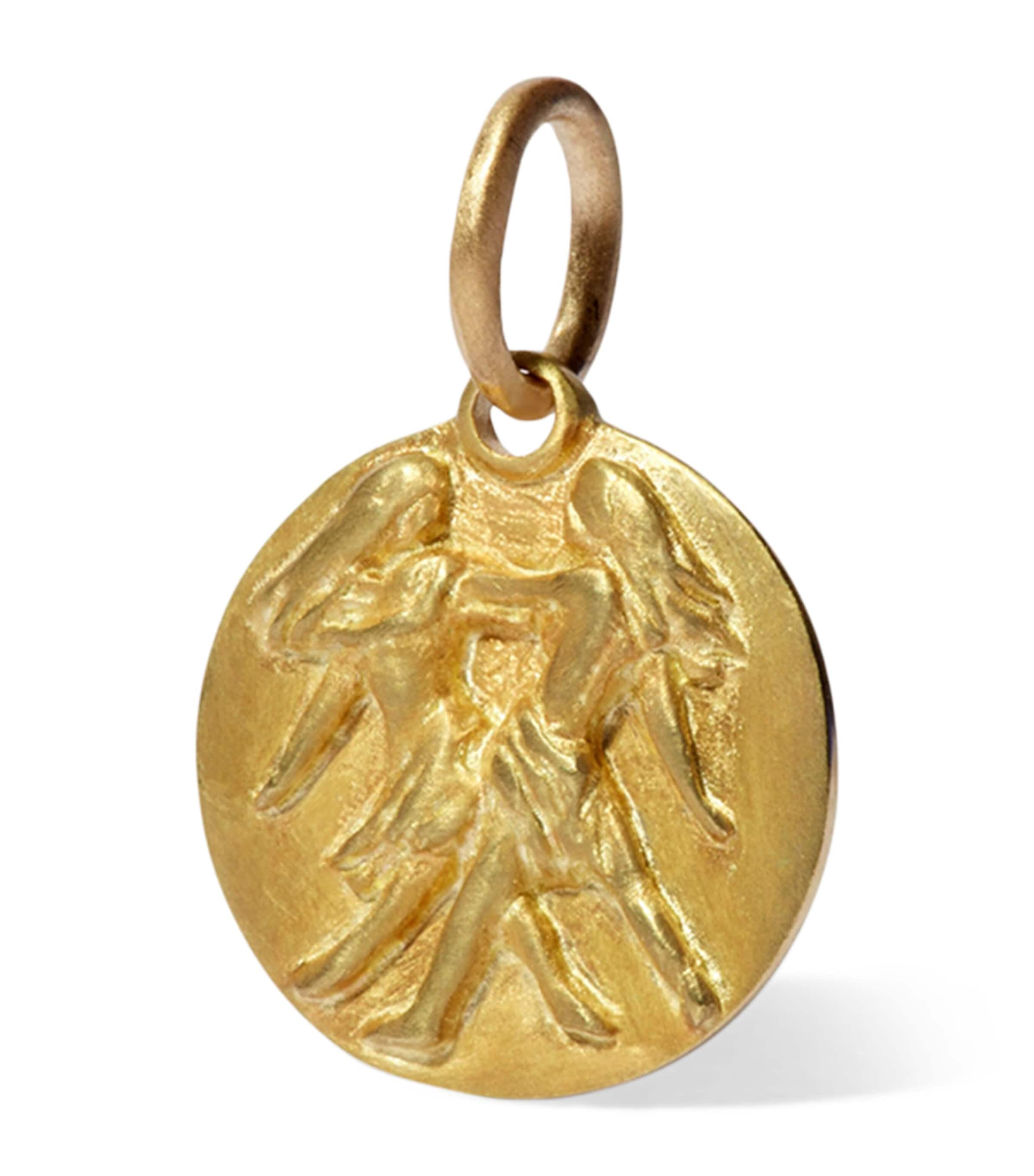 ANNOUSHKA YELLOW GOLD MYTHOLOGY GEMINI PENDANT 