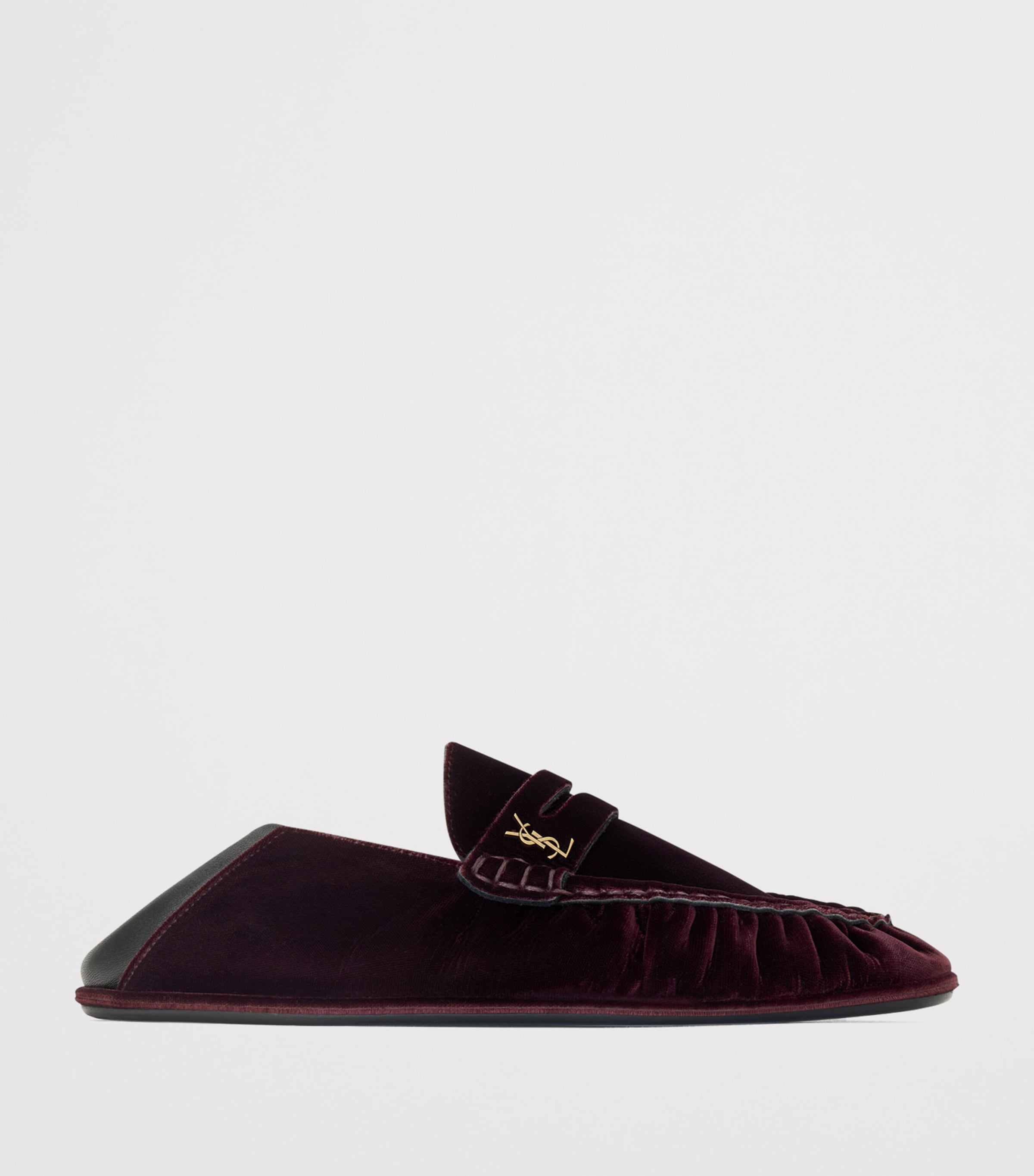 Saint Laurent Womens Velvet Le Loafer Mules Image 3