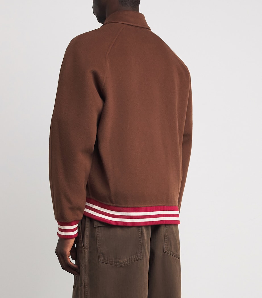 Wool-Blend Logo Bomber Jacket CHOCOLATE Image 4