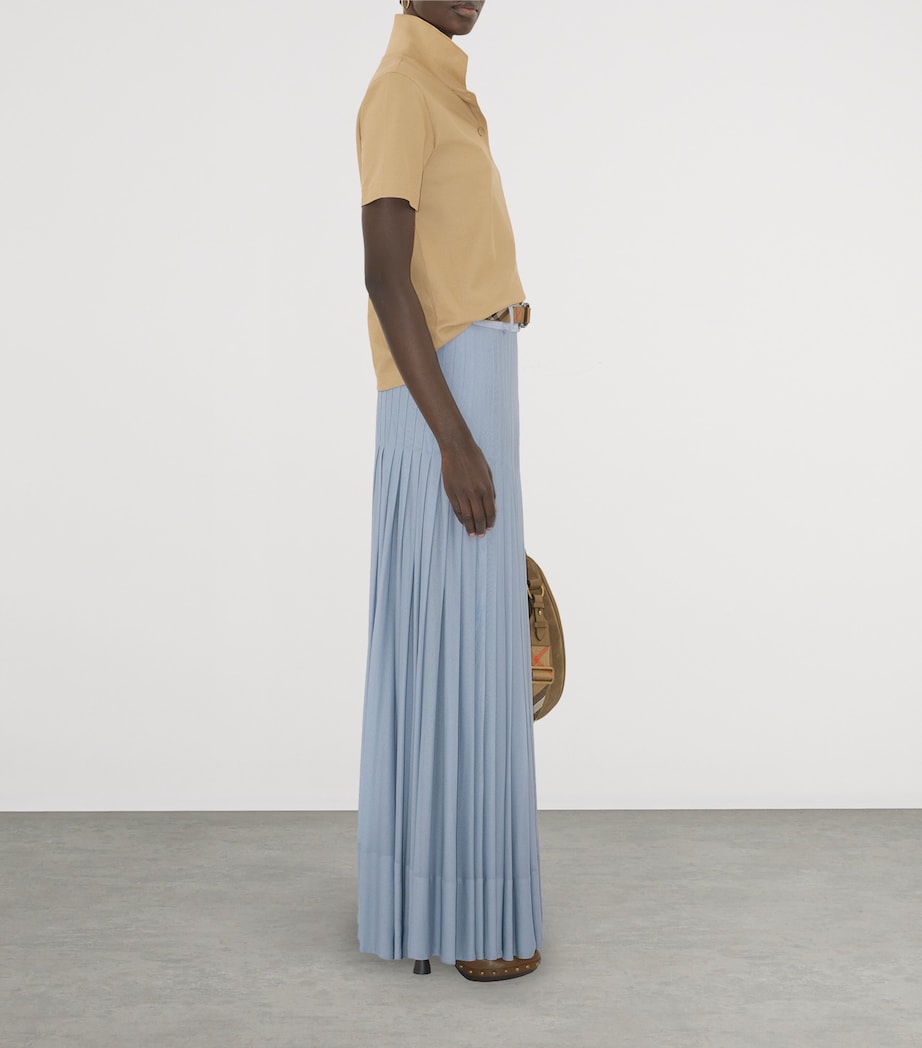 Cotton Knight Stamp Polo Shirt FLAX Image 5