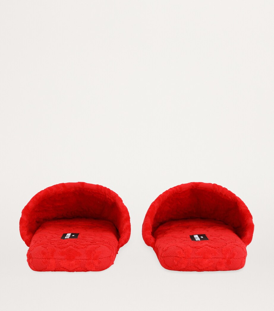 Dolce&Gabbana Casa Terry Cotton DG Slippers Rosso Image 4