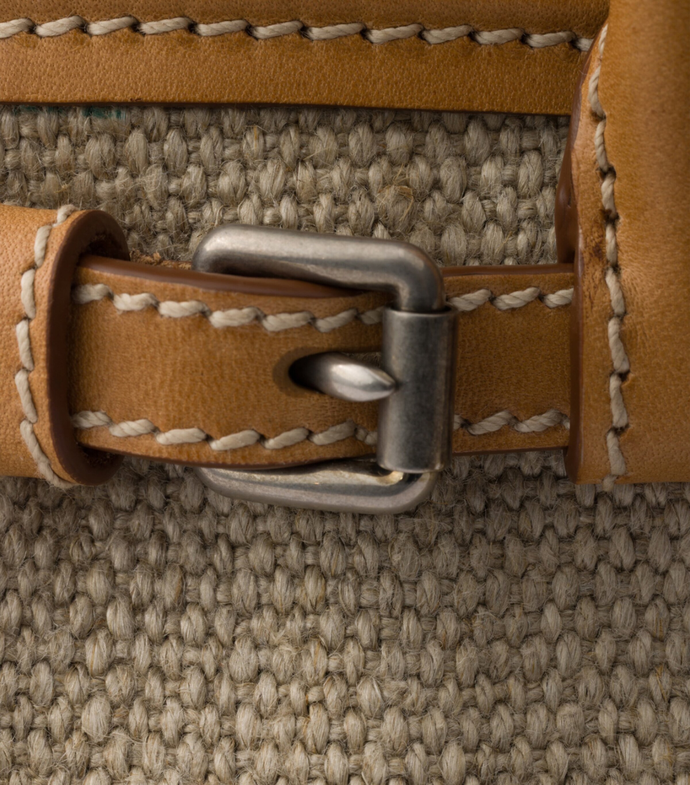 Prada Small Linen-Leather Bonnie Top-Handle Bag Neutral Image 7