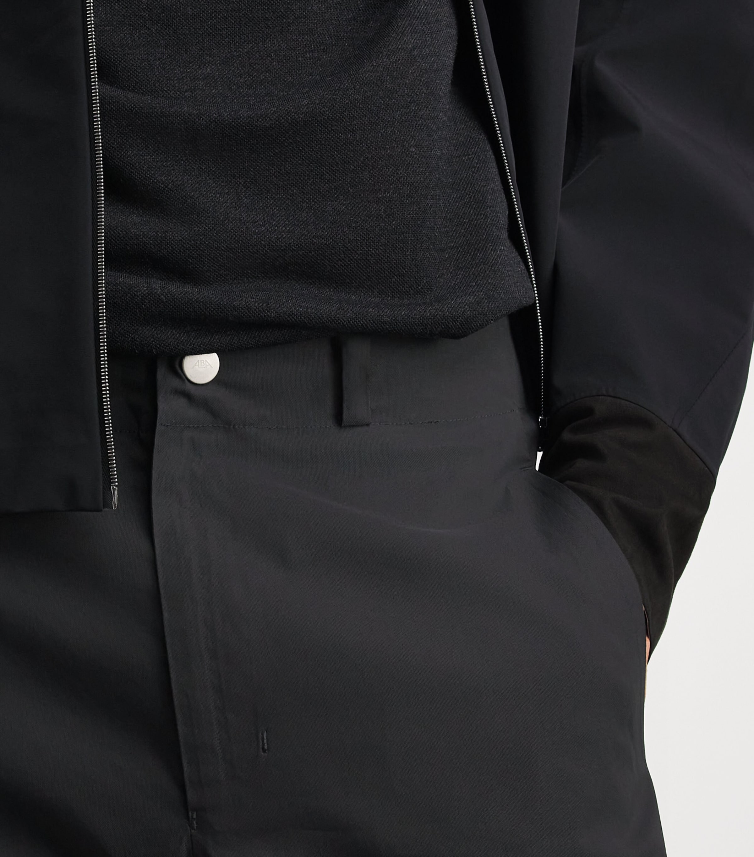 Alba Mens Cotton-Blend Techno Trousers Black Image 3