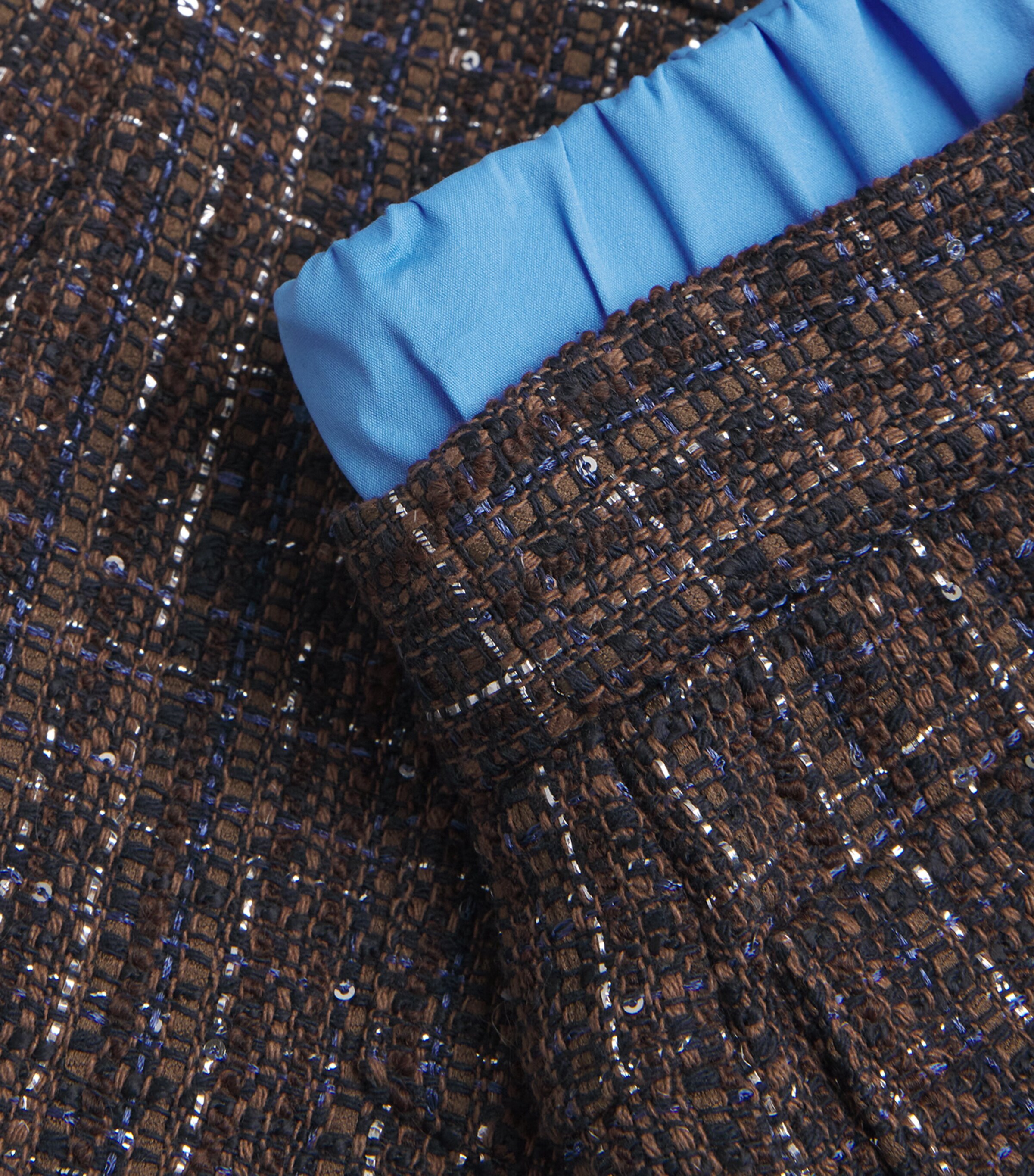 Tweed Waistband Shorts BROWN Image 5