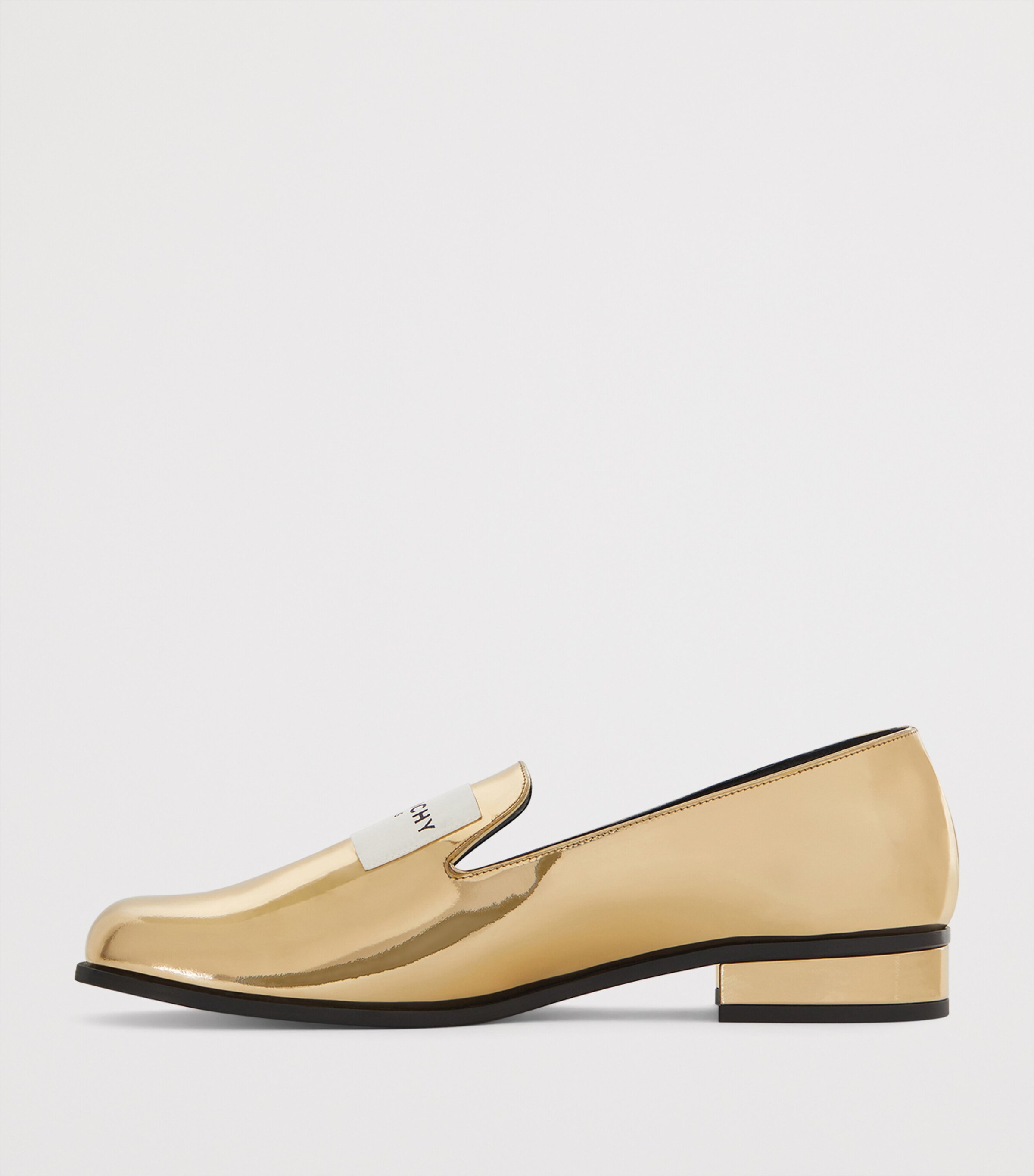 Calf Leather Metallic Tuxedo Label Loafers GOLDEN Image 3