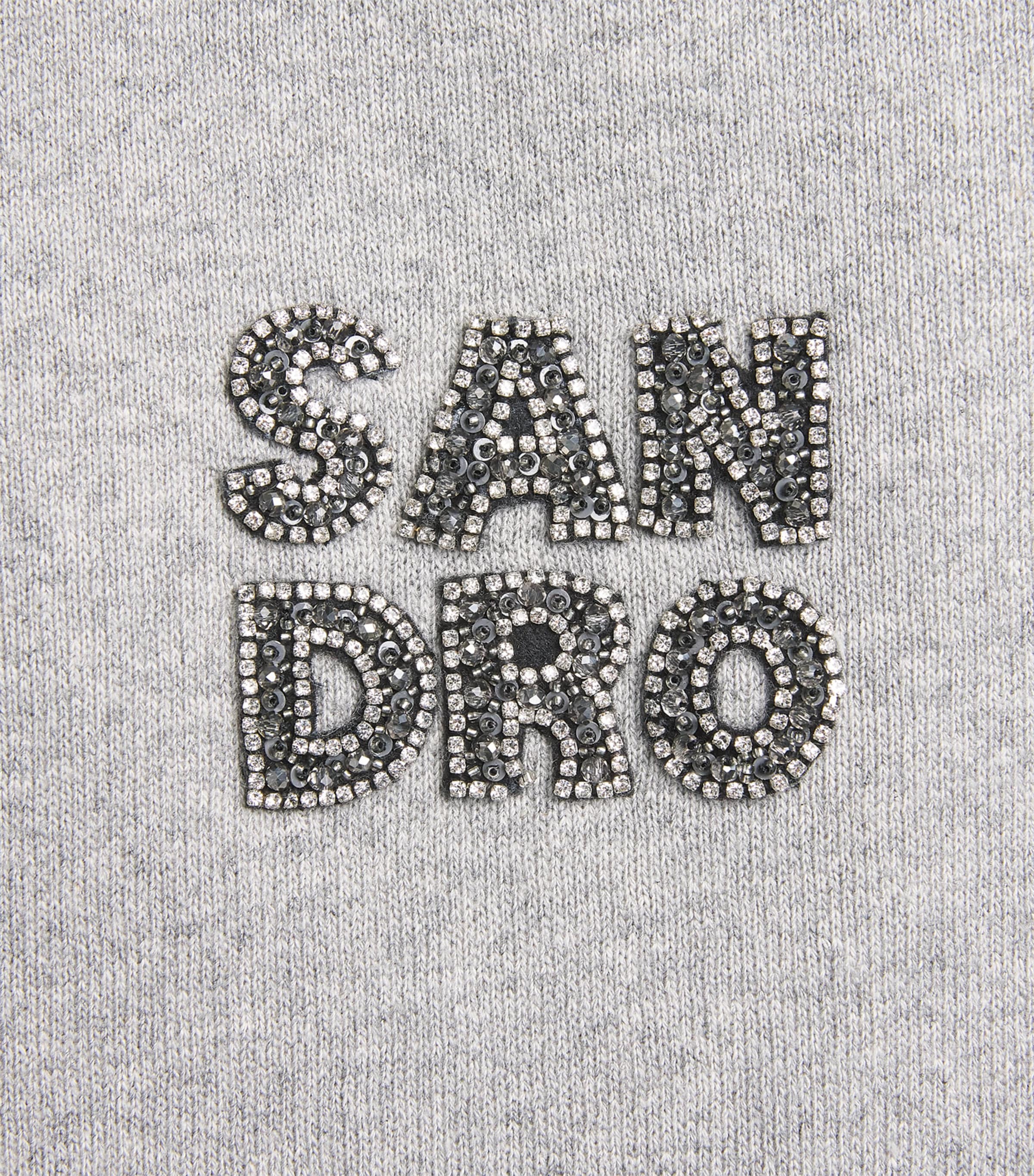 Cotton-Blend Embroidered Sweater GREY Image 5