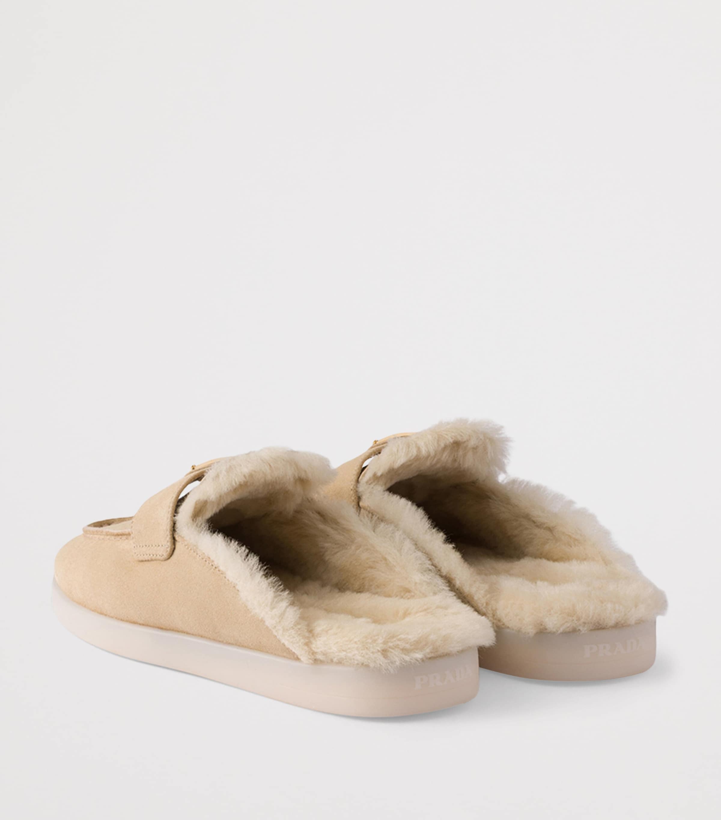 Suede Shearling-Lined Mules F0379 Image 4