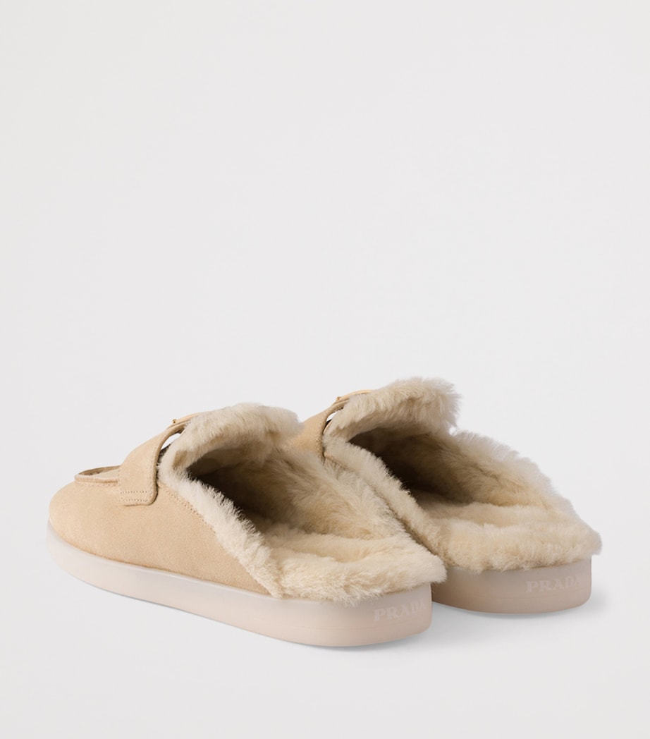 Suede Shearling-Lined Mules F0379 Image 4