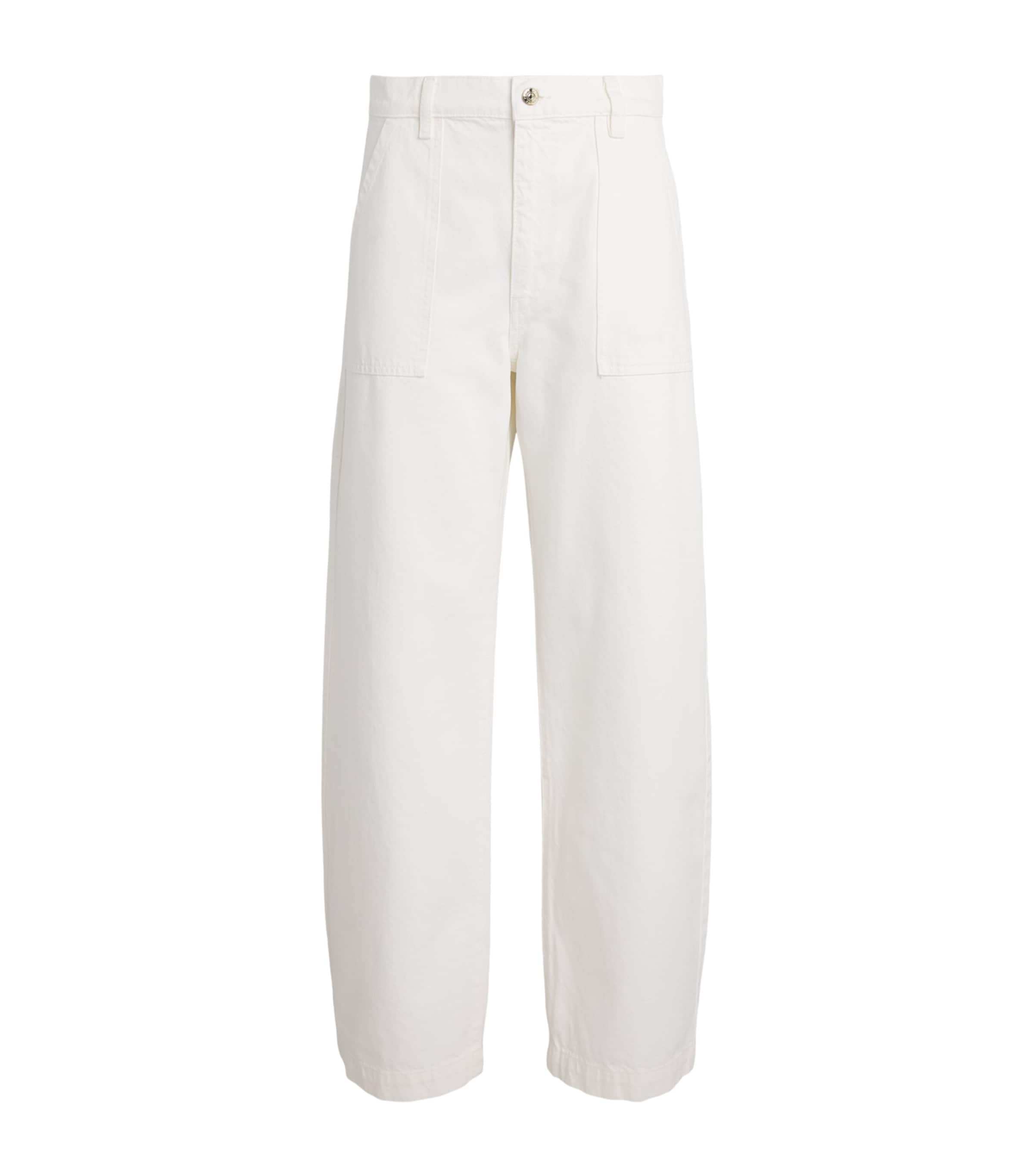 FRAME Womens The Bow Cargo Trousers White Image 1