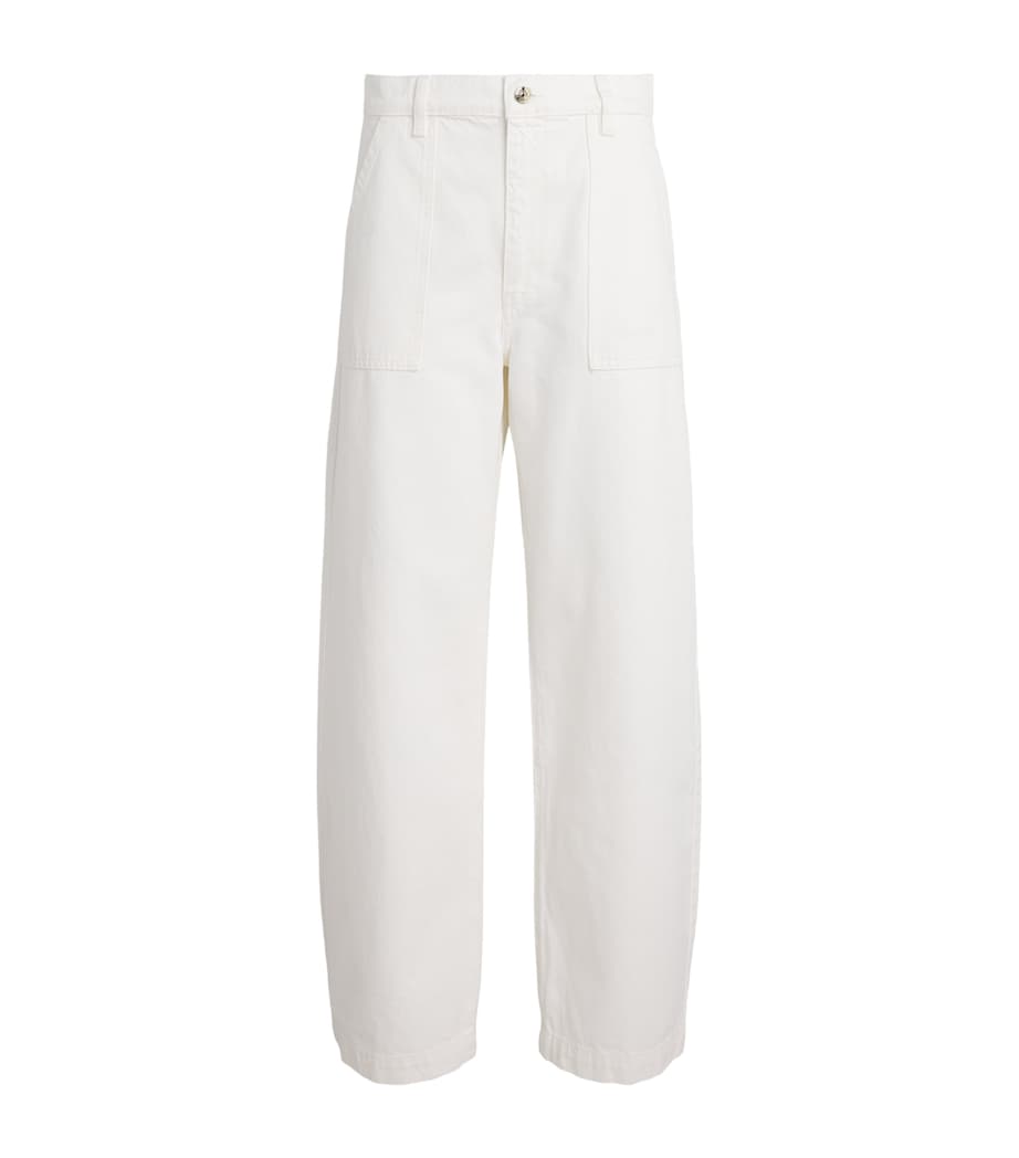 FRAME Womens The Bow Cargo Trousers White Image 1