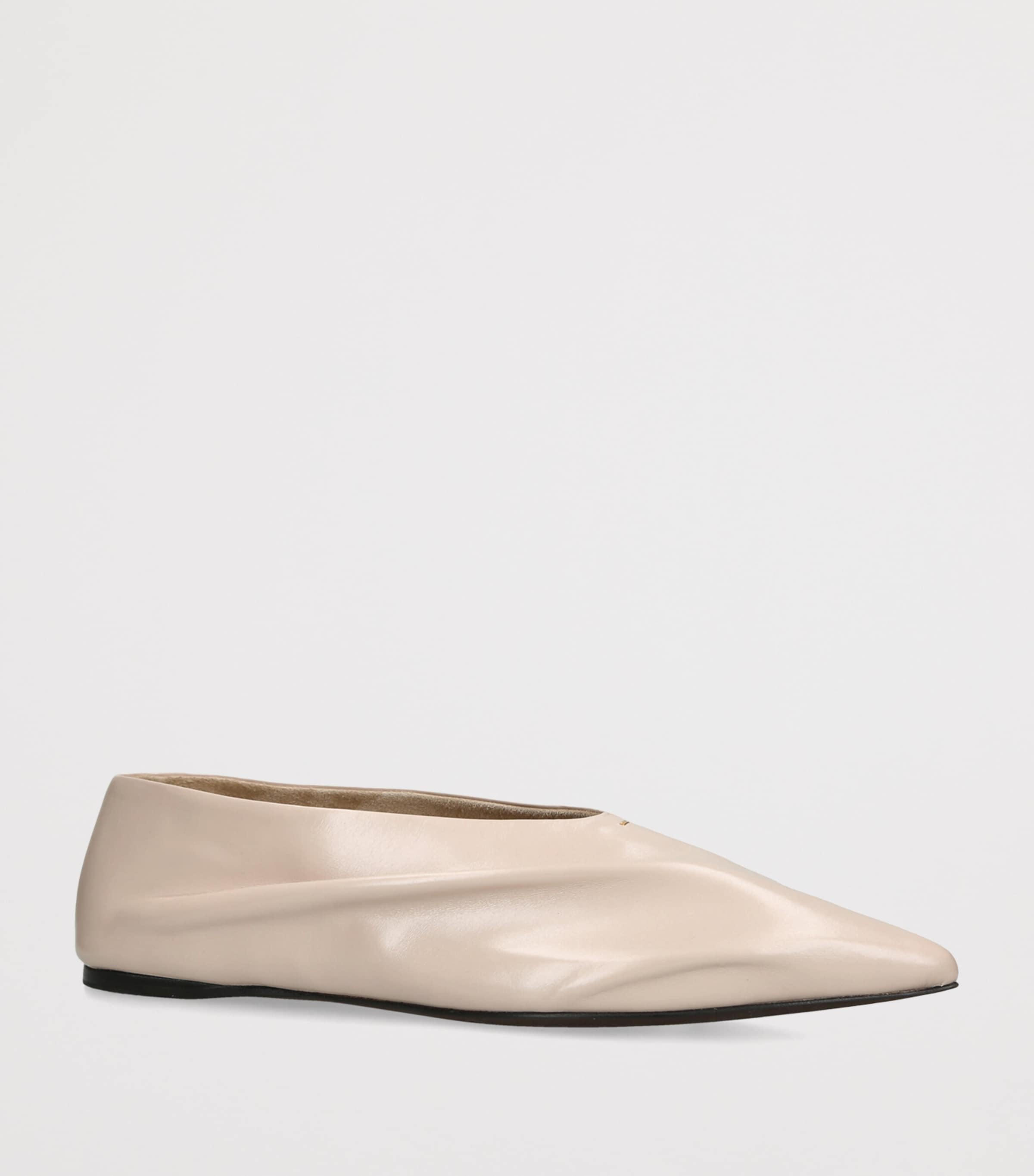 Khaite Leather Miriam Ballet Flats Bone Image 5
