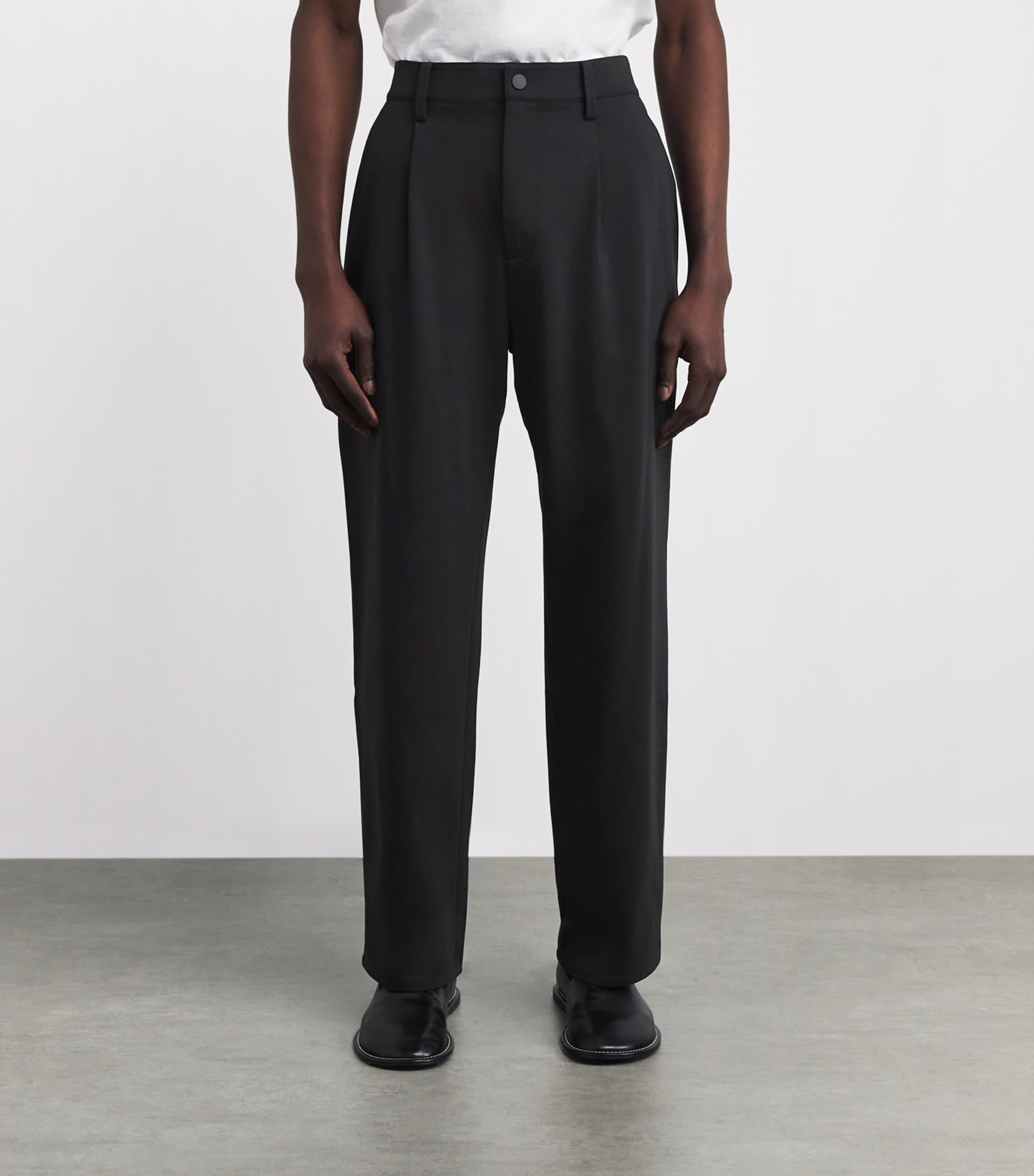 7 For All Mankind Mens Cotton-Blend Luxe Performance Trousers Double Knit Bla Image 4