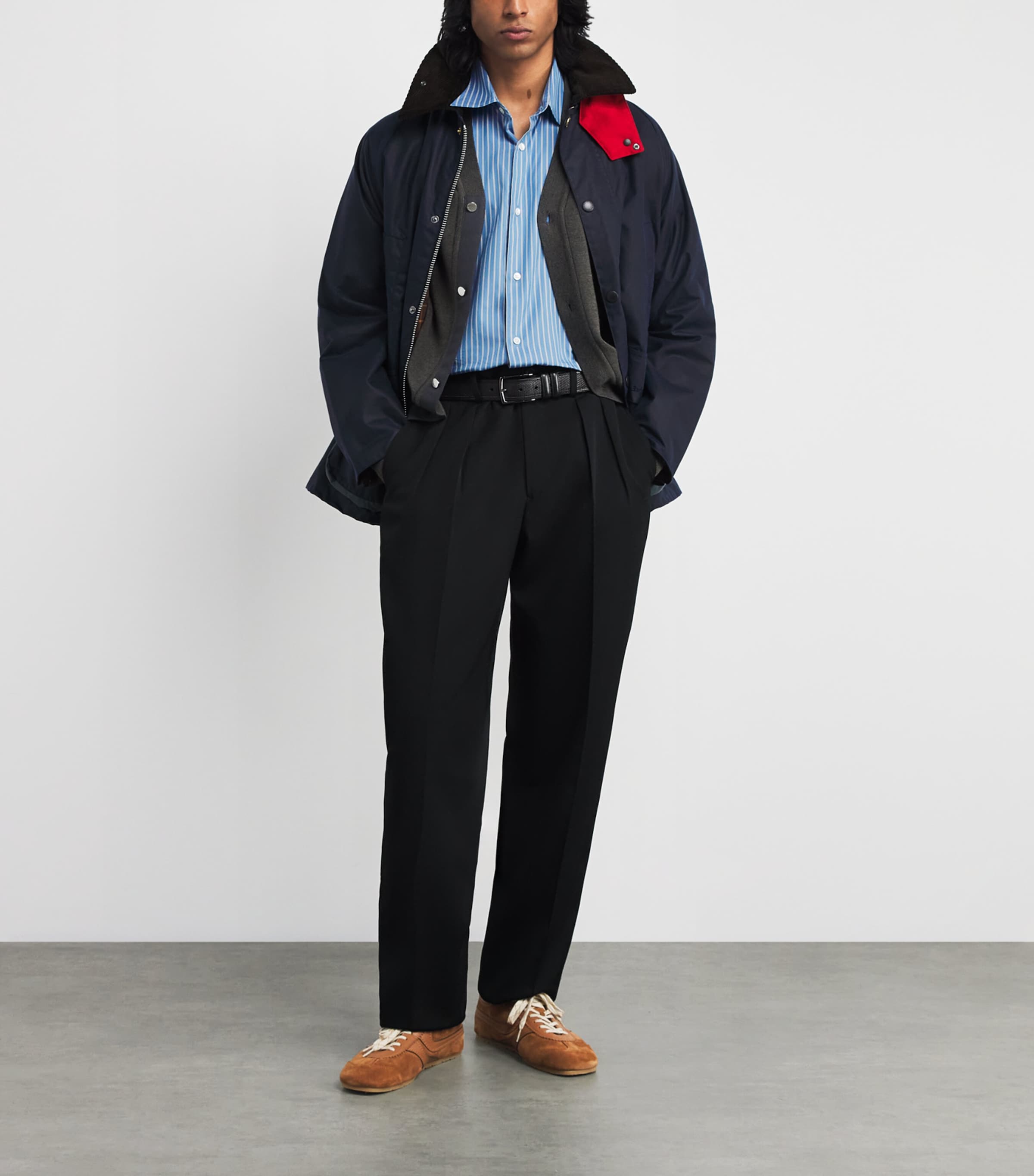 Auralee Blue Cotton-Silk Stripe Shirt | Harrods US