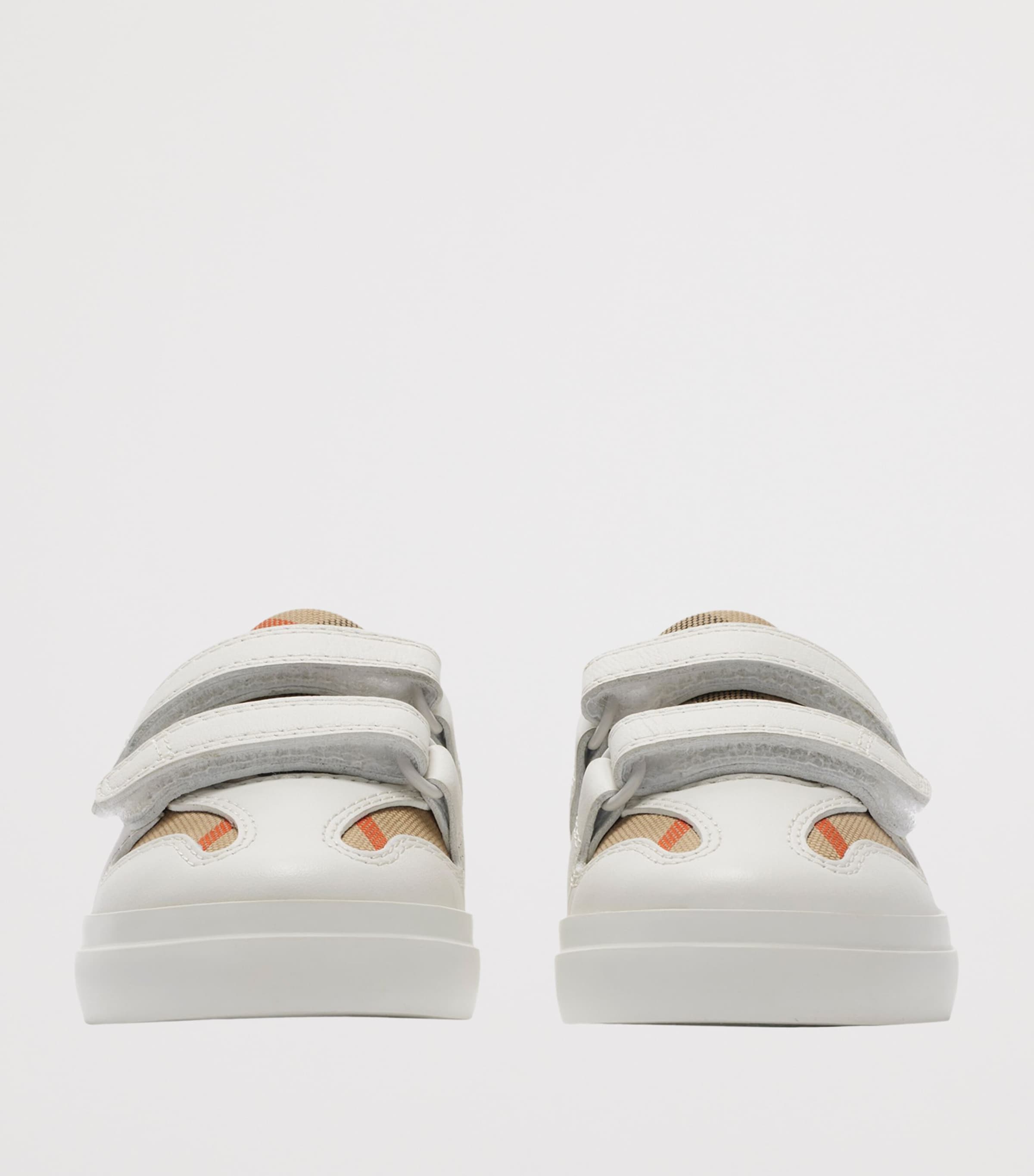 Leather Check Velcro Sneakers SAND IP CHECK Image 3