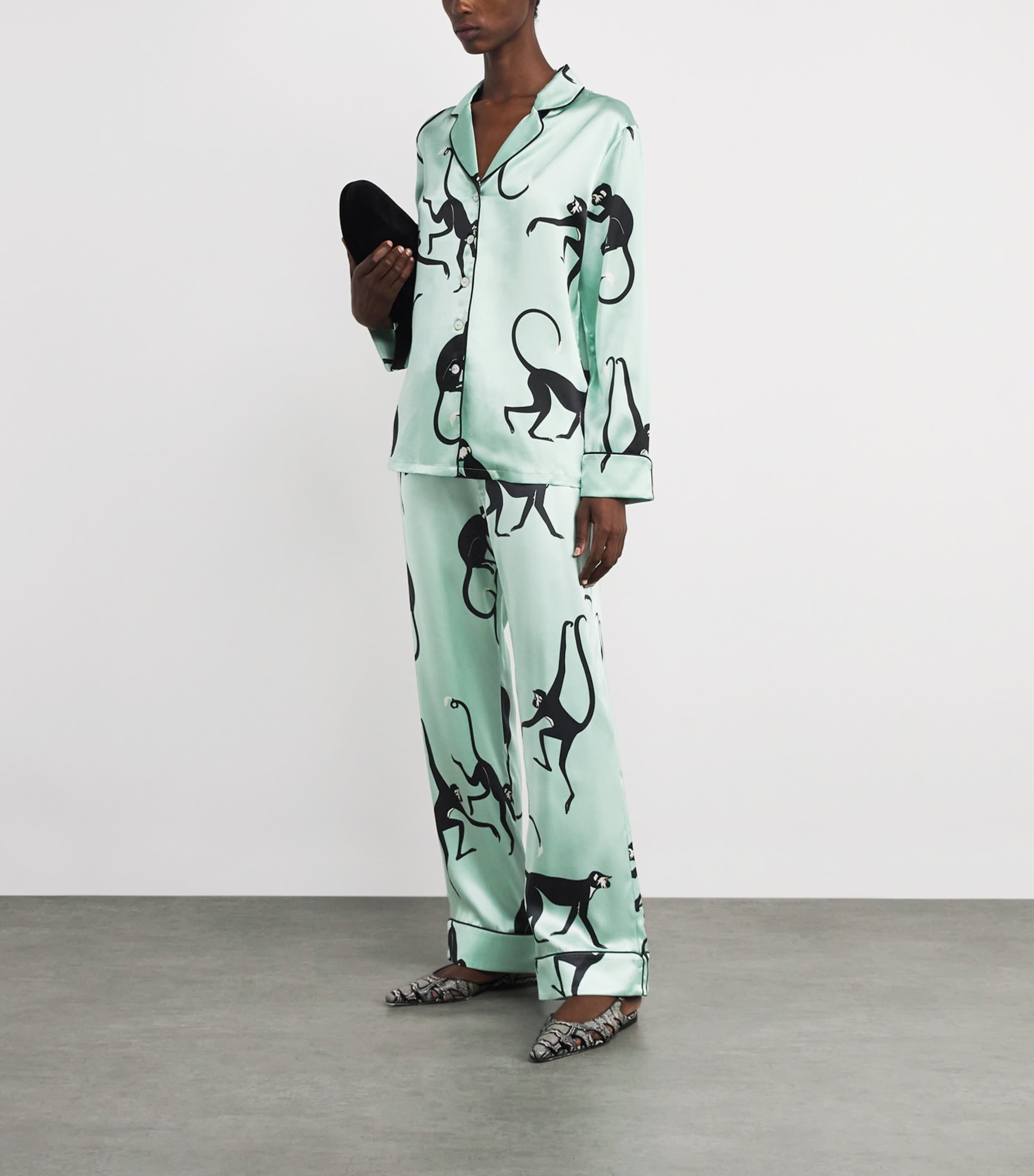 Silk Monkey Print Lila Pyjama Set MONIKA Image 5