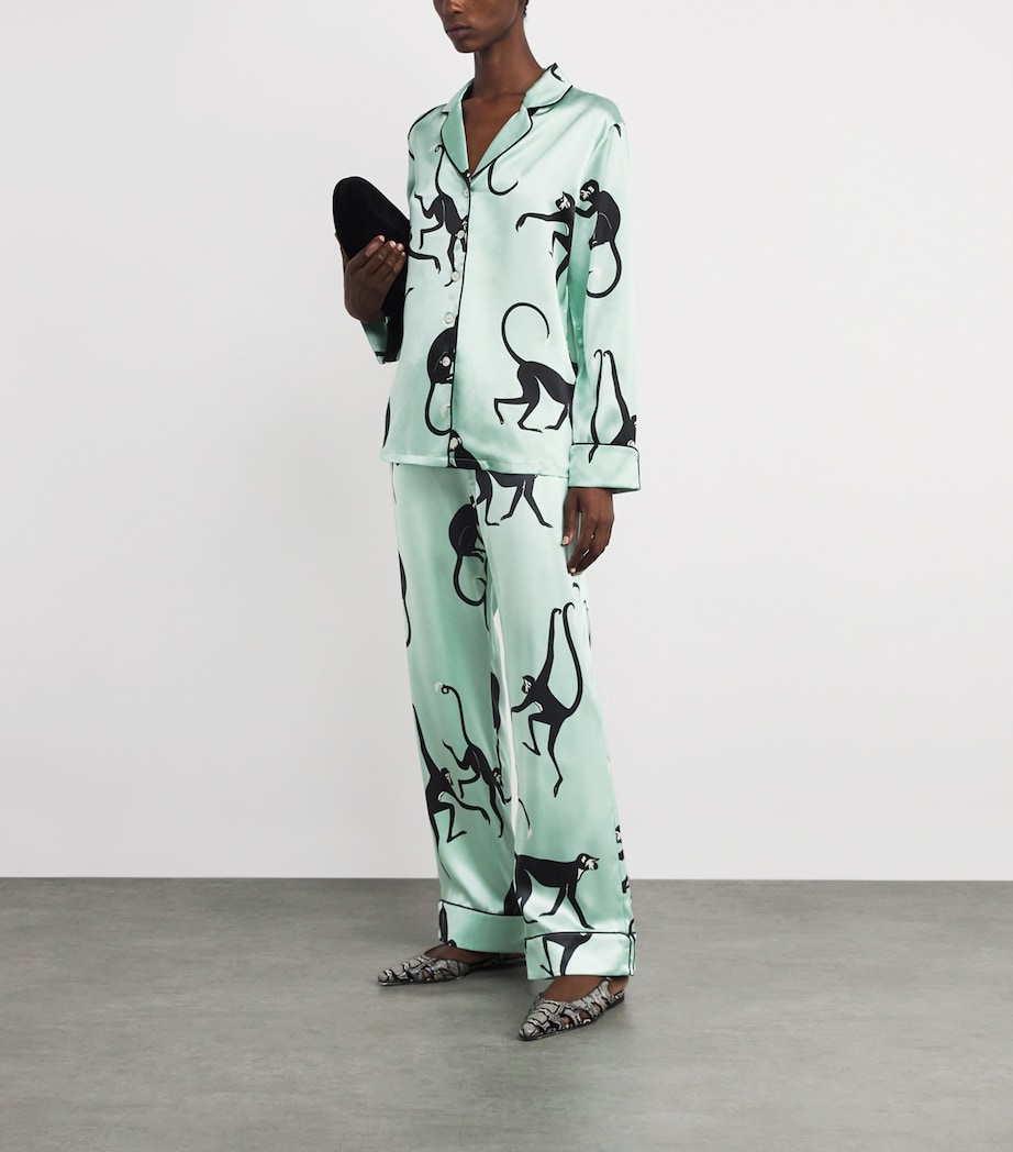 Silk Monkey Print Lila Pyjama Set MONIKA Image 5