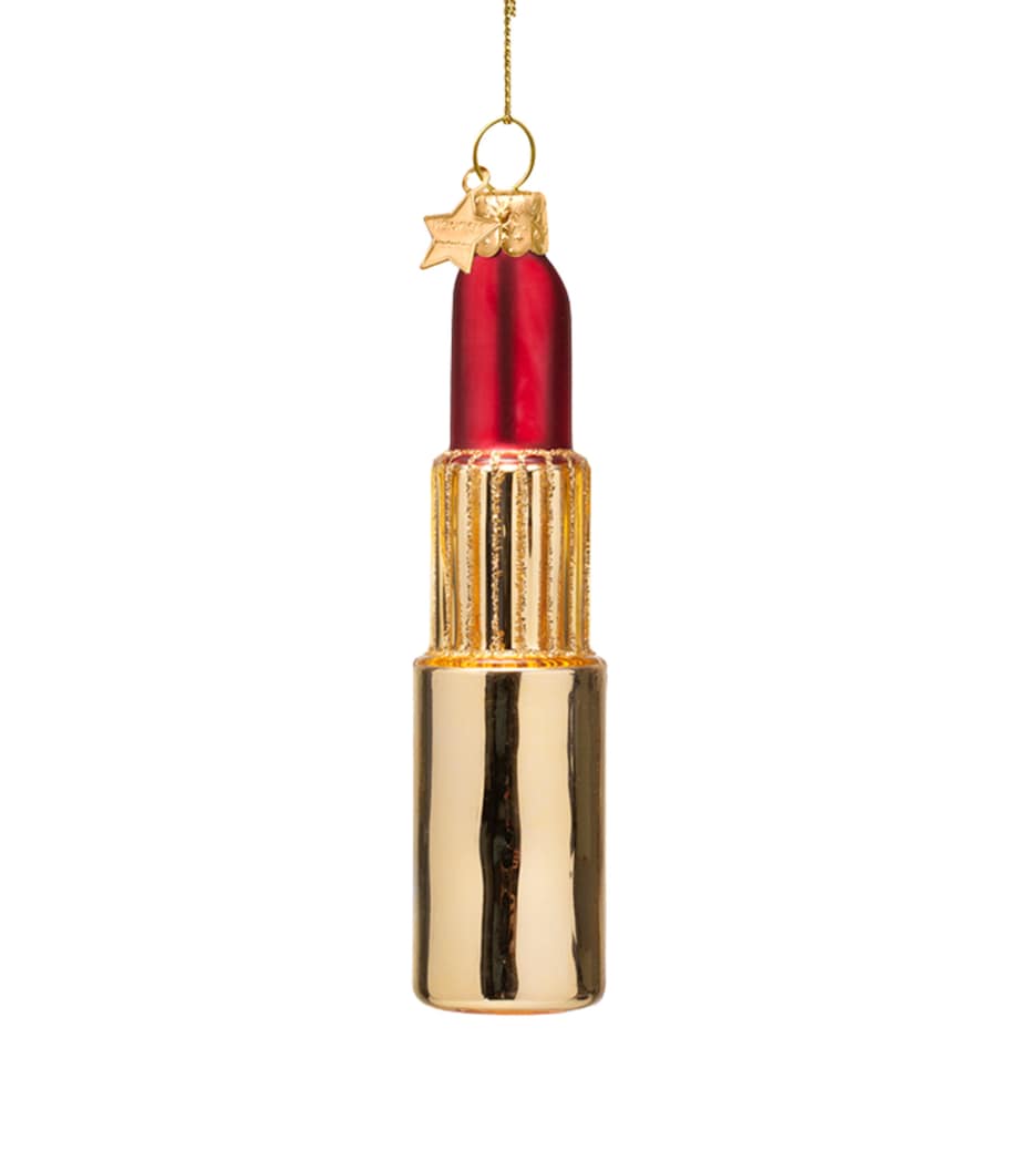 Harrods Lipstick Tree Decoration Red/gold Image 3