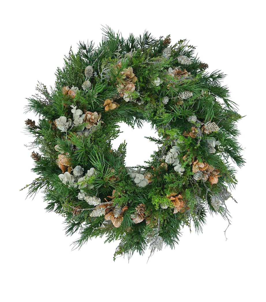Edelpink & Goldgrün Eucalyptus and Root Branch Wreath Green/brown Image 1