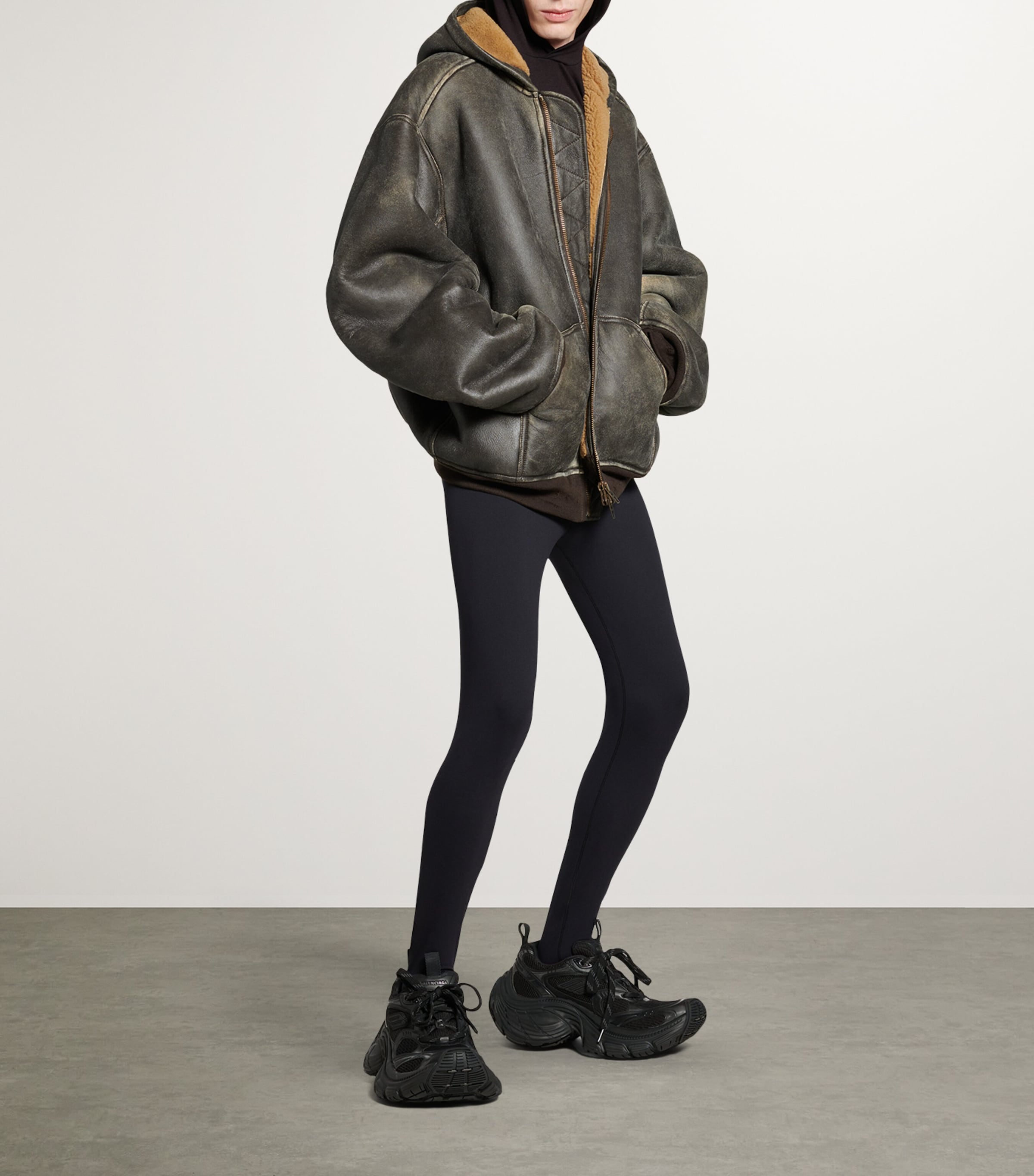 Balenciaga Oversizing Leather Hoodie