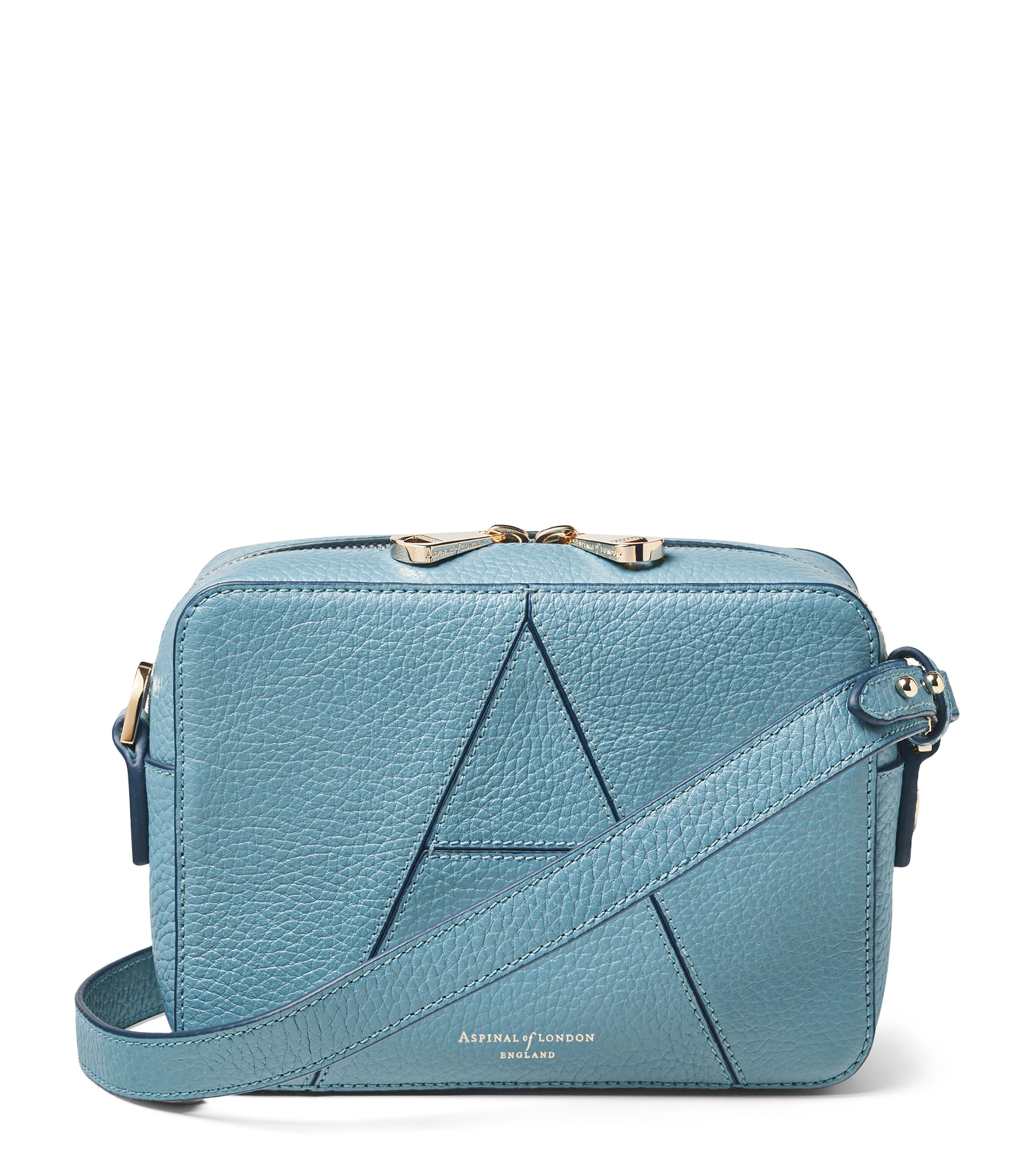 Aspinal Of London Leather 'a' Camera Bag In Blue