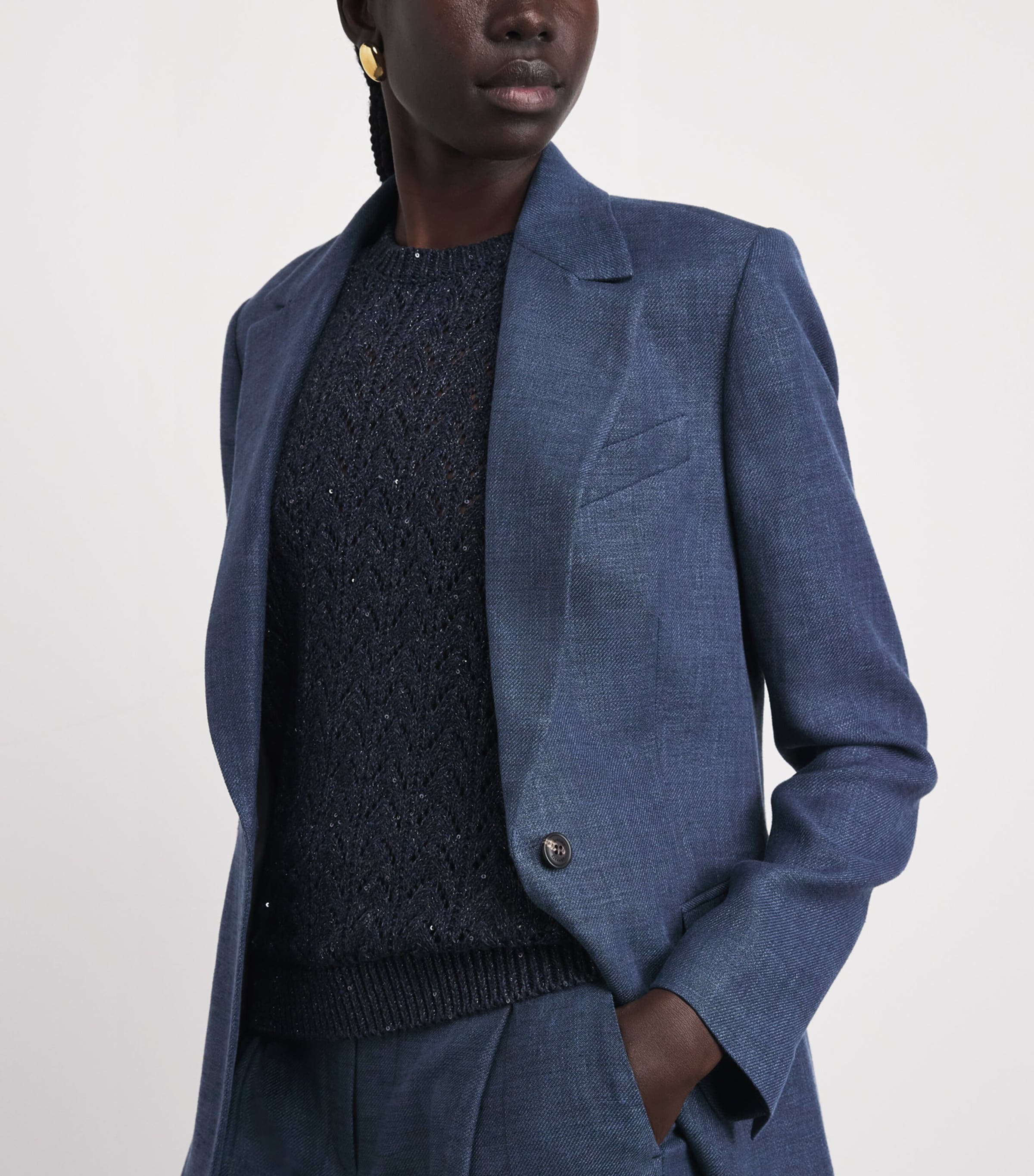Eleventy Linen-wool-silk-blend Blazer In Multi