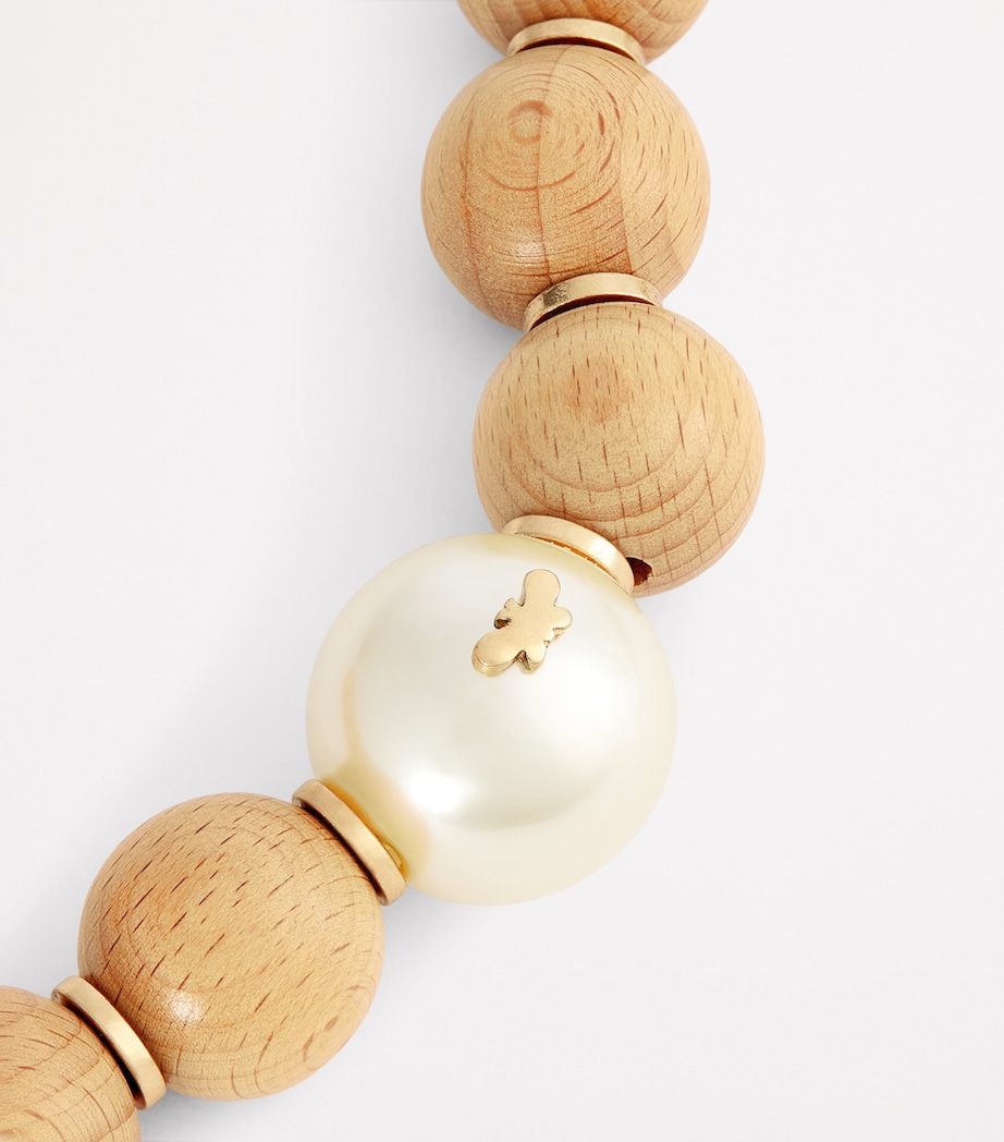 Weekend Max Mara Wooden Choker Necklace Natural Image 4