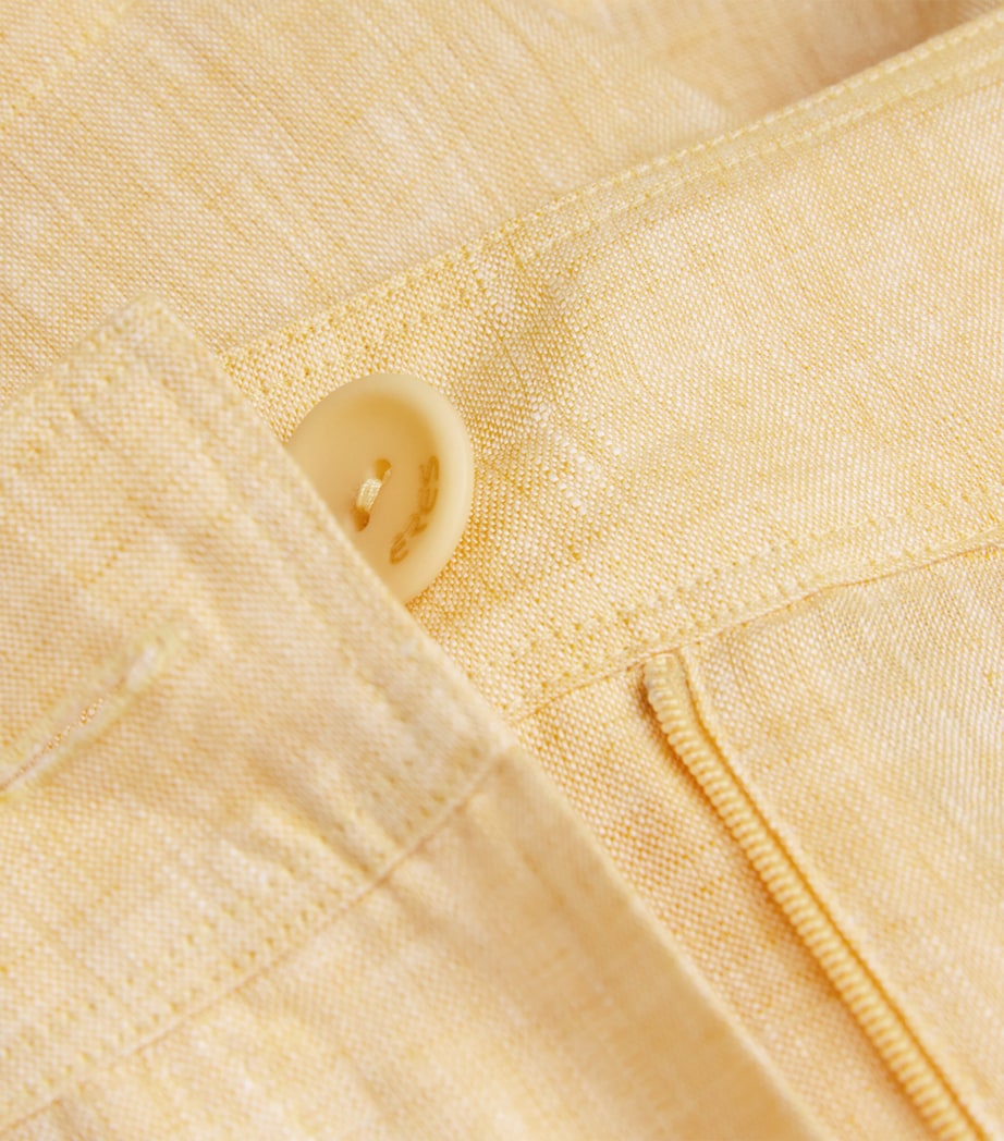 Eres Womens Linen Enjouee Tailored Shorts Orge Image 6