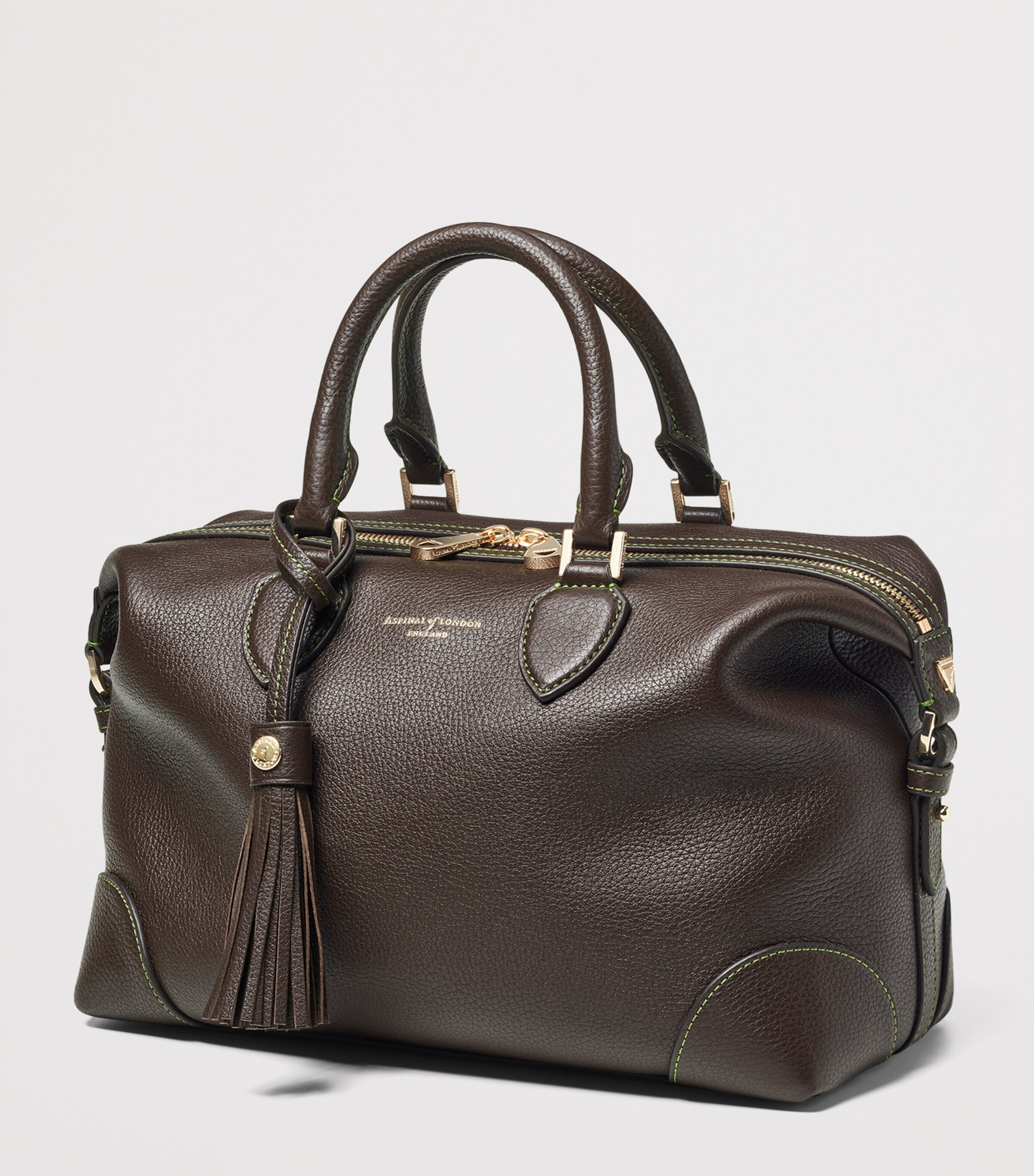 Leather Hudson Bowling Bag DARKBROWN Image 2