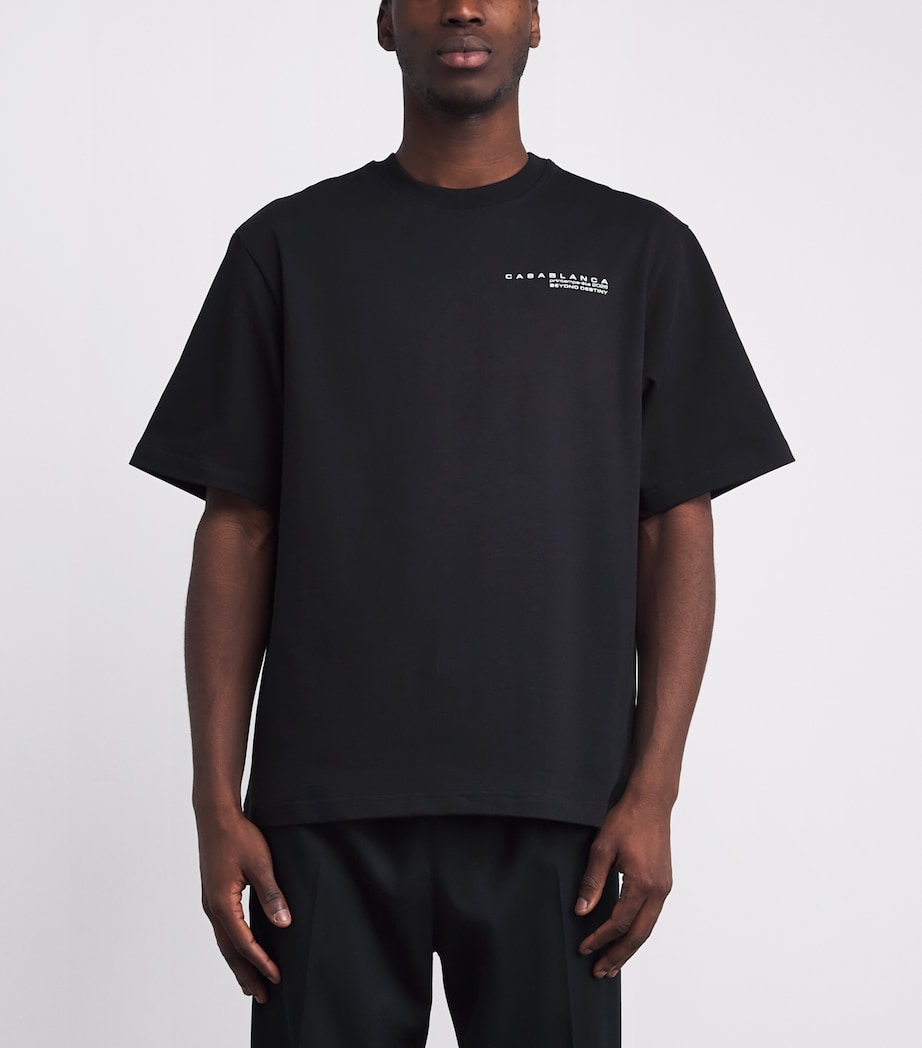 Organic Cotton Glitch Orchid T-Shirt L'ARCHE BLACK Image 3