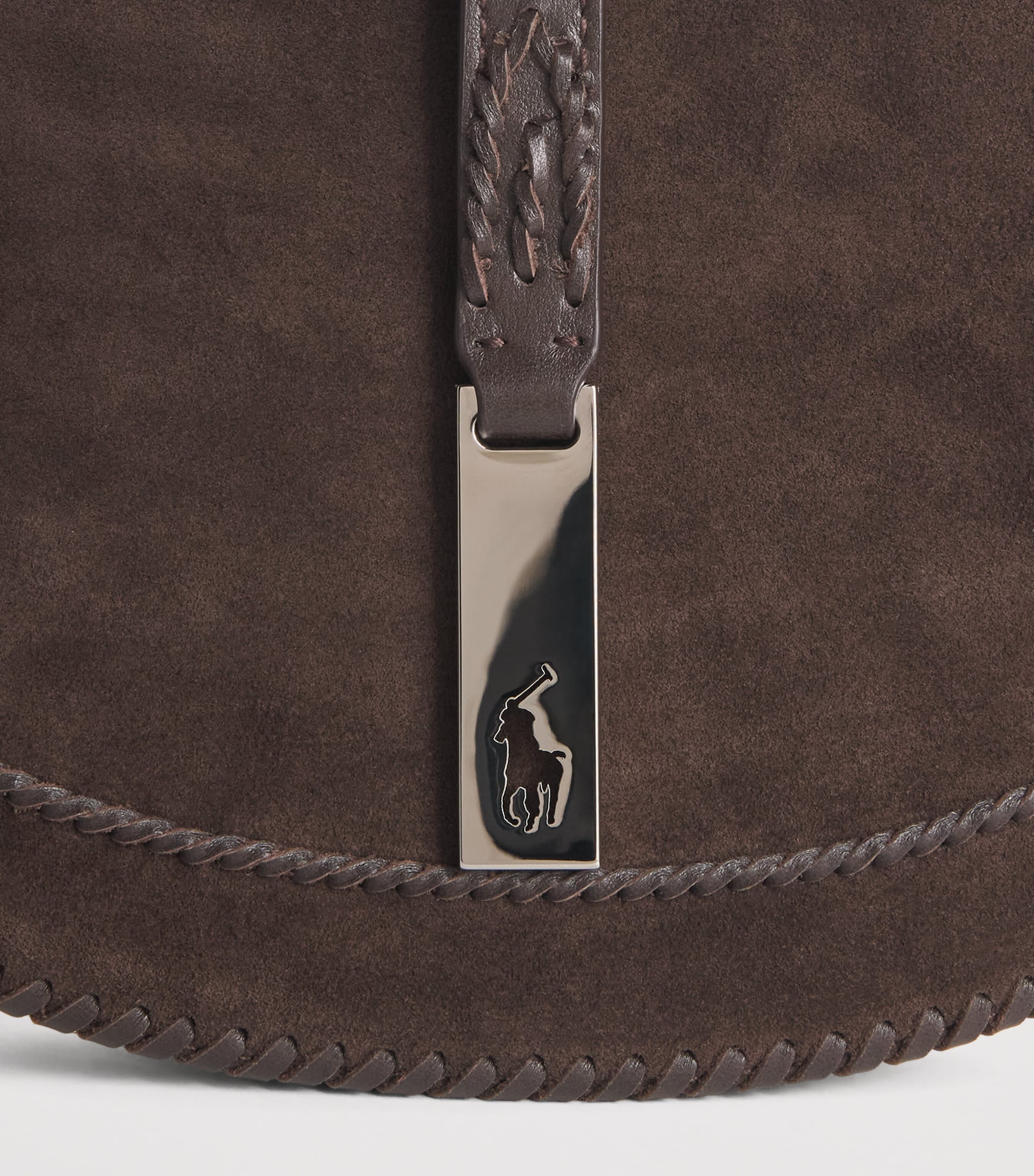 Polo Ralph Lauren Small Suede Polo ID Shoulder Bag Chocolate/tobacco Image 5