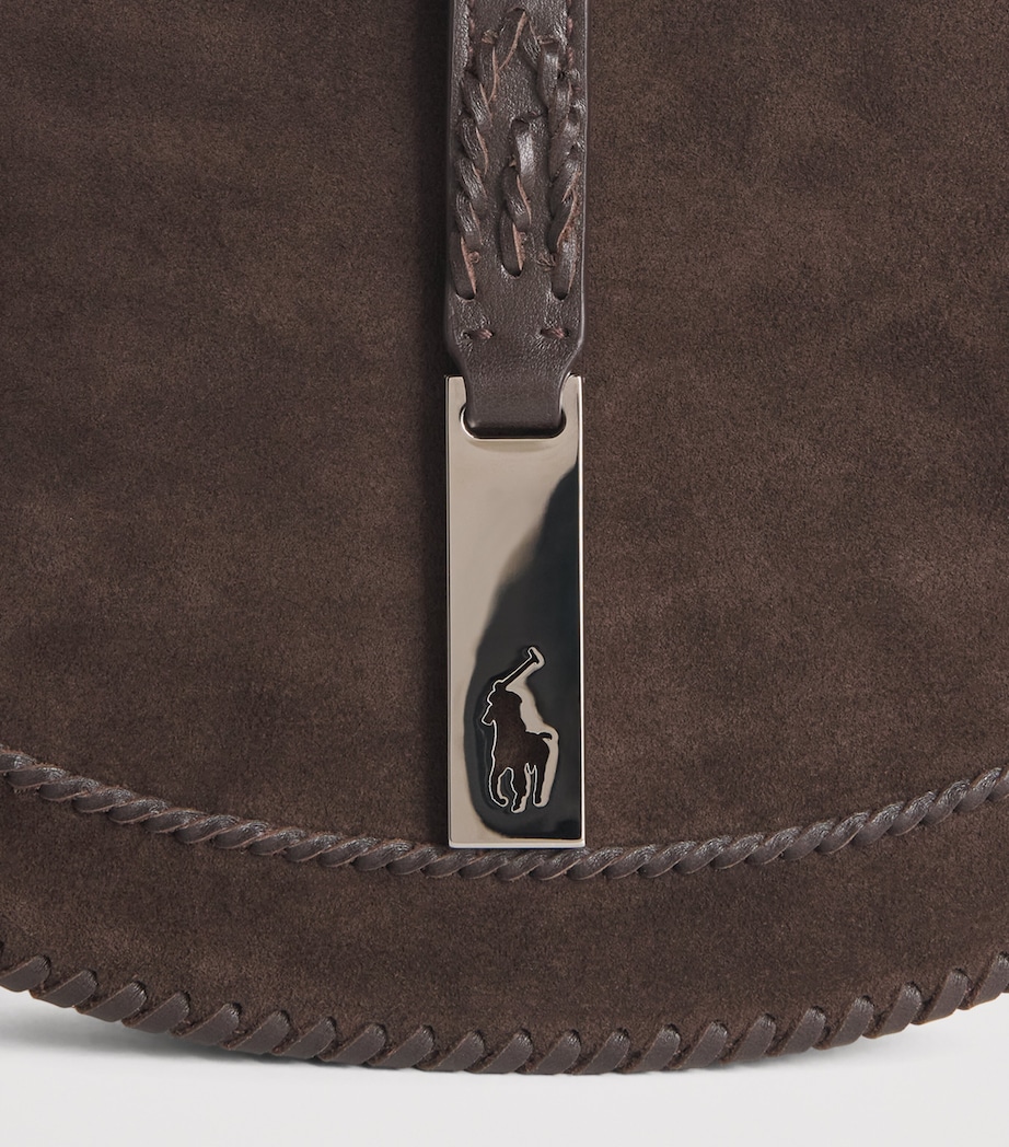 Polo Ralph Lauren Small Suede Polo ID Shoulder Bag Chocolate/tobacco Image 5